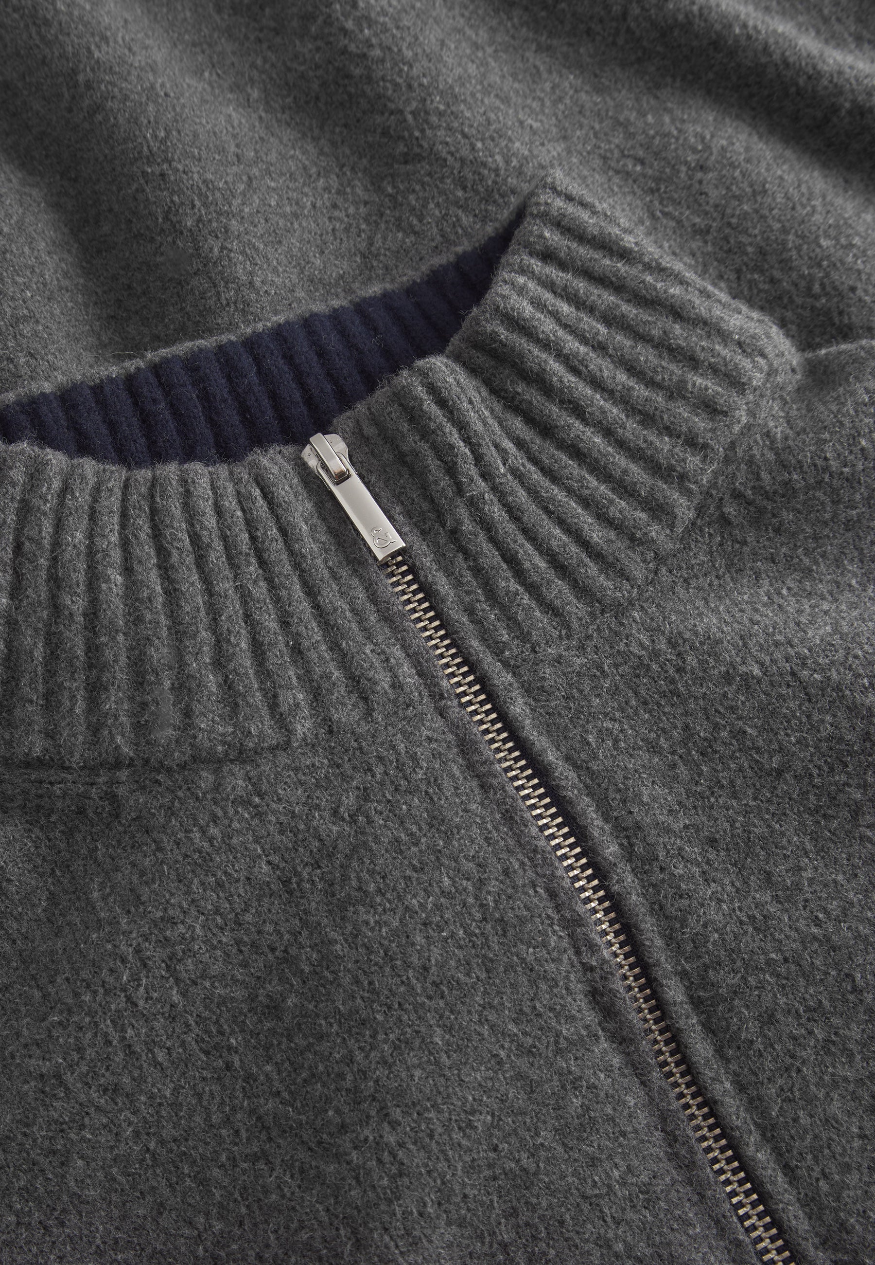 Mock-Zip Woolen Touch in Stone Pullover Colours and Sons   