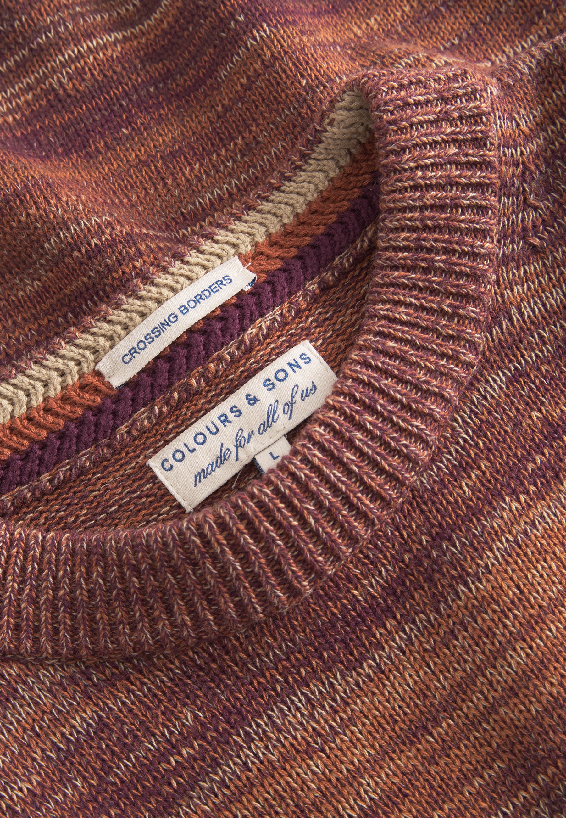 Roundneck Mouliné in Mahogany Mouliné Pullover Colours and Sons   