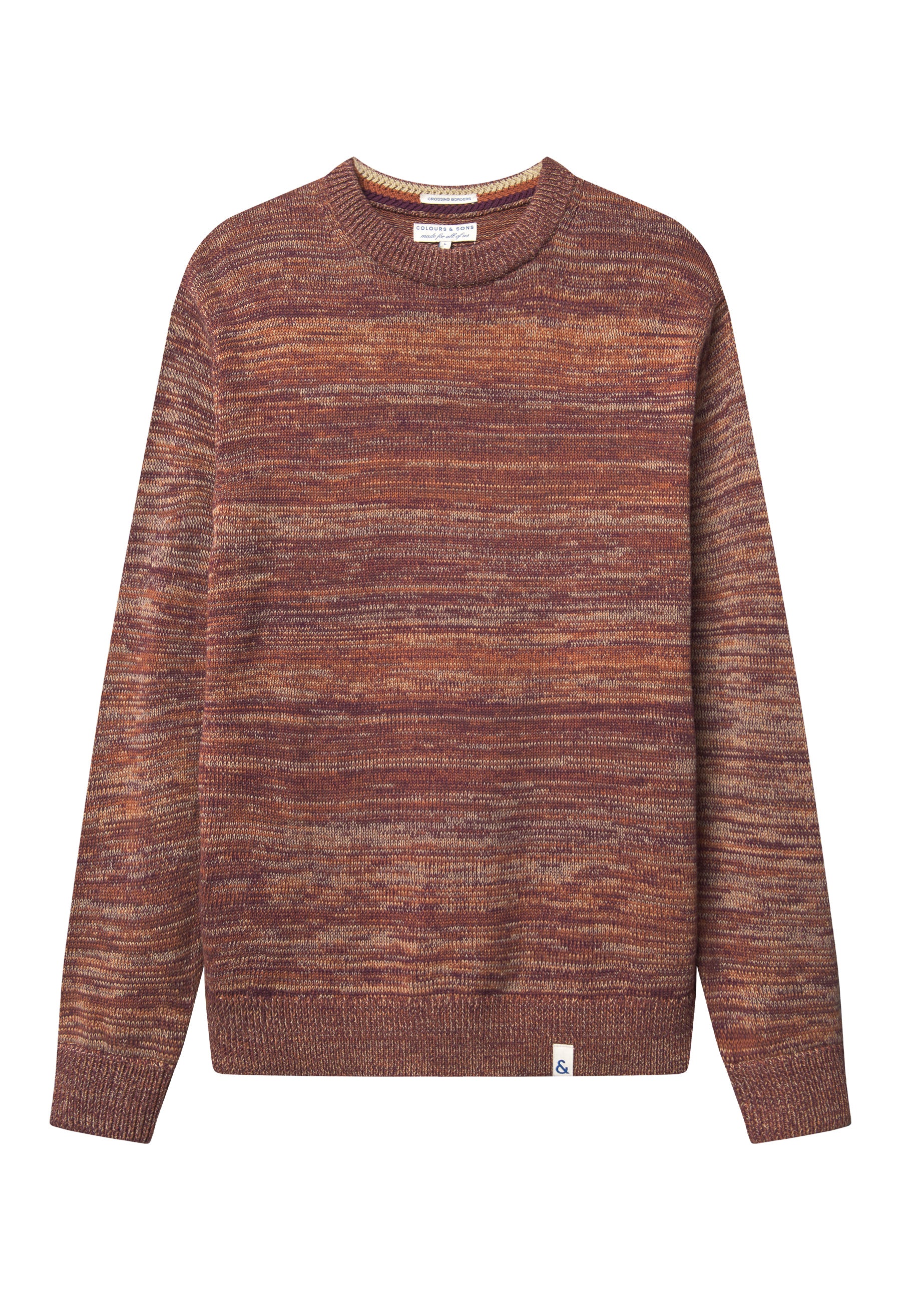 Roundneck Mouliné in Mahogany Mouliné Pullover Colours and Sons   