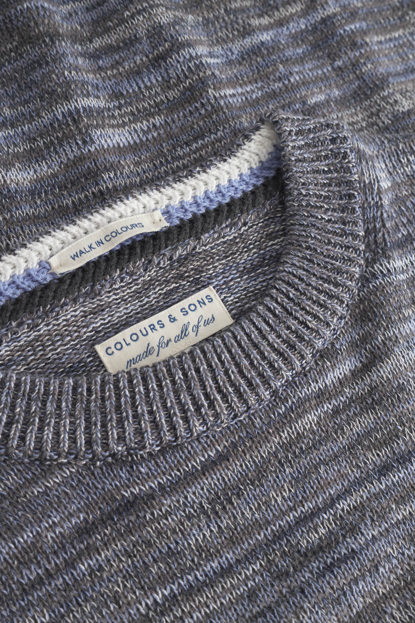 Roundneck Mouliné in Stone Mouliné Pullover Colours and Sons   