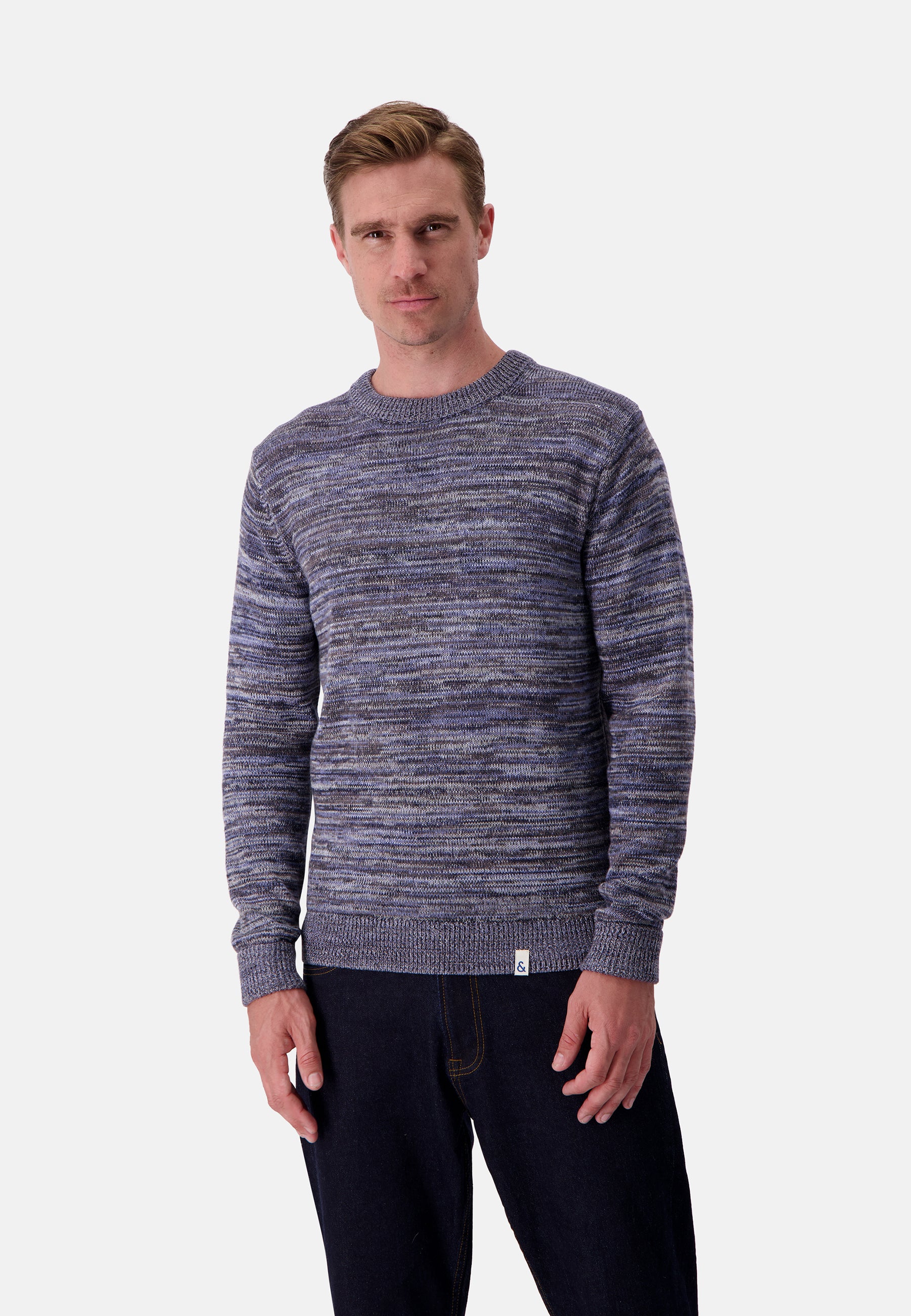 Roundneck Mouliné in Stone Mouliné Pullover Colours and Sons   