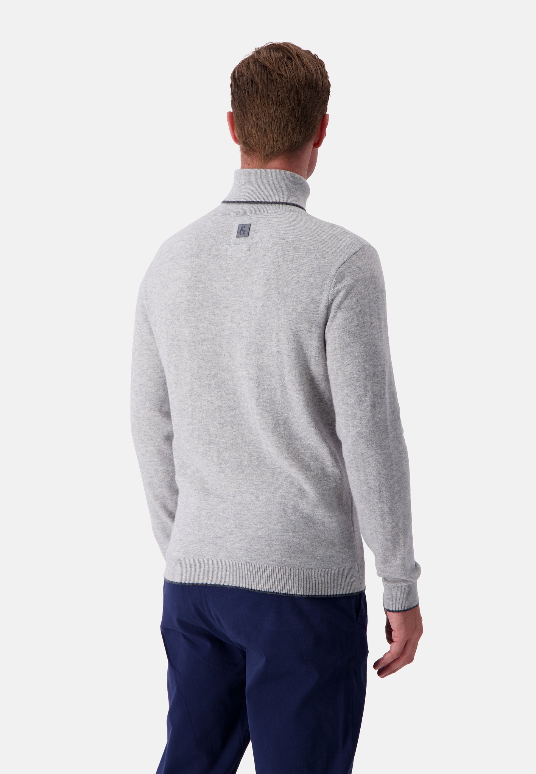 Turtleneck Merino Blend in Silver Pullover Colours and Sons   