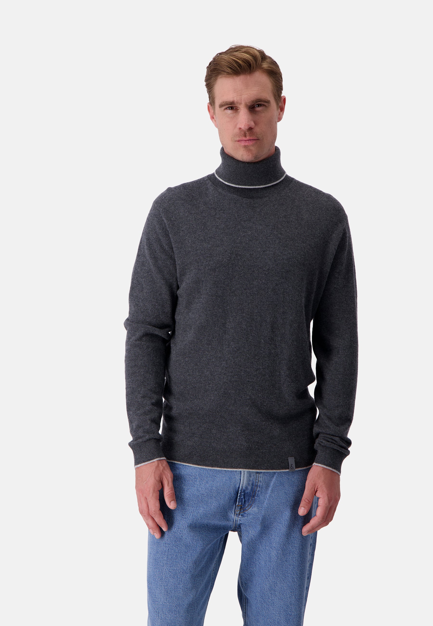 Turtleneck Merino Blend in Anthracite Pullover Colours and Sons   