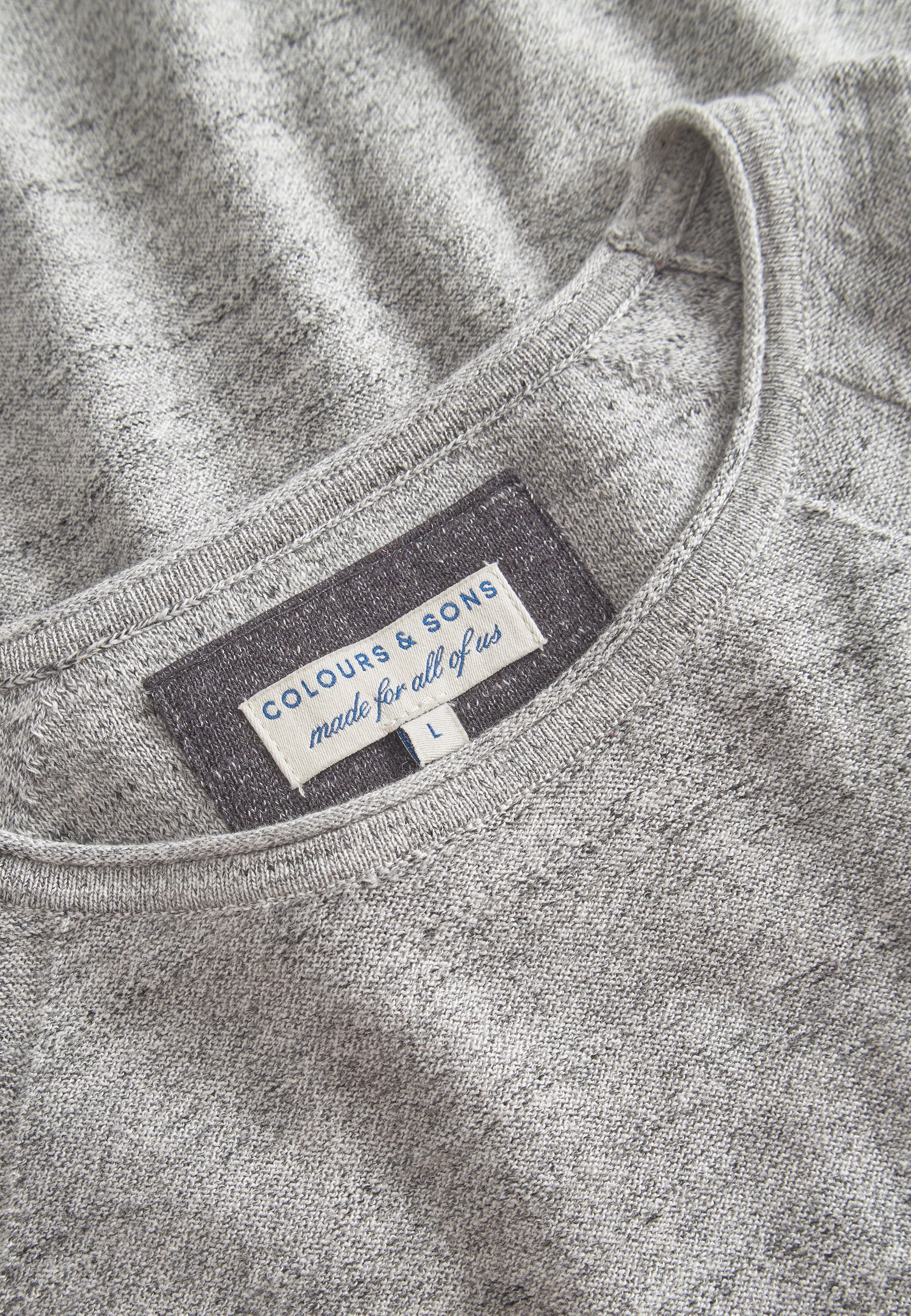 Roundneck Slub in Silver Pullover Colours and Sons   