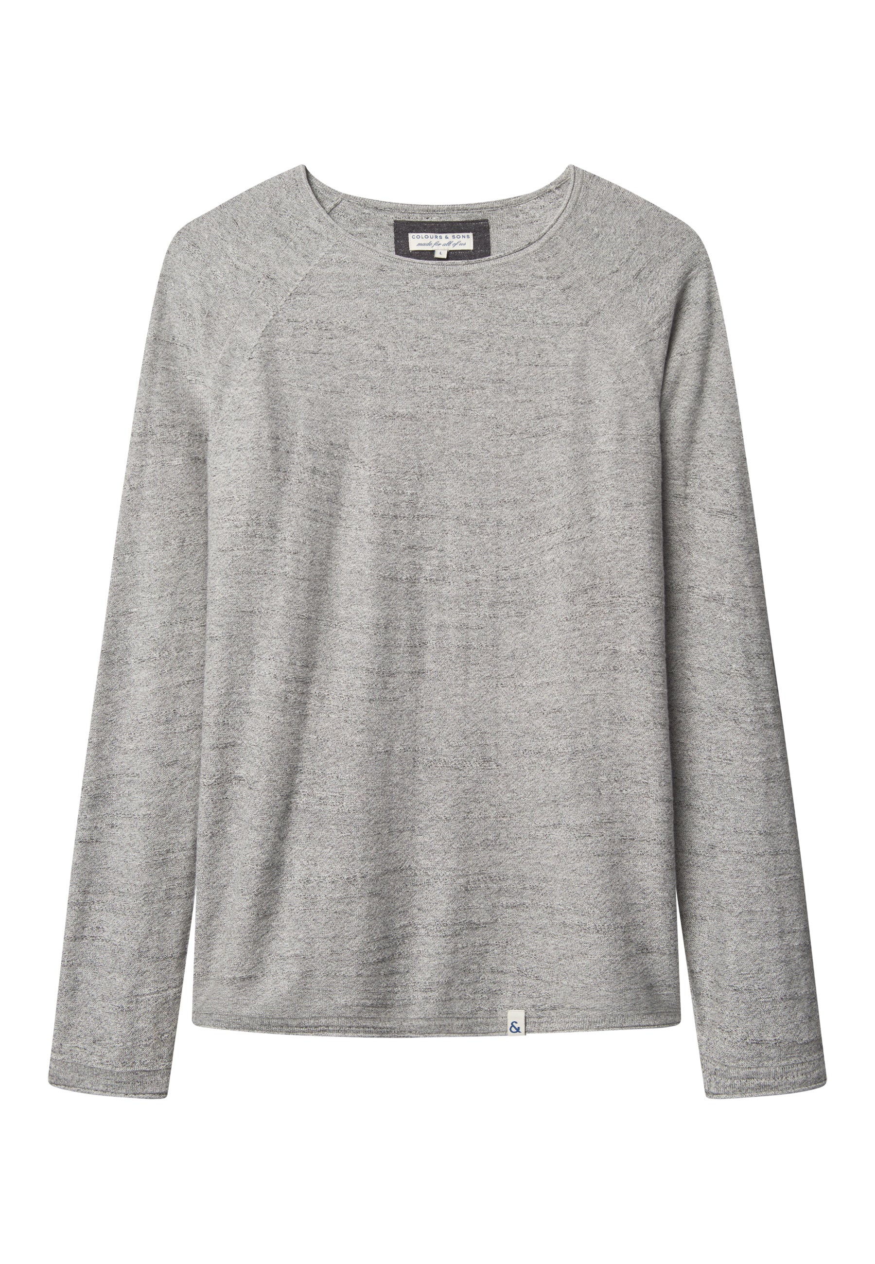 Roundneck Slub in Silver Pullover Colours and Sons   