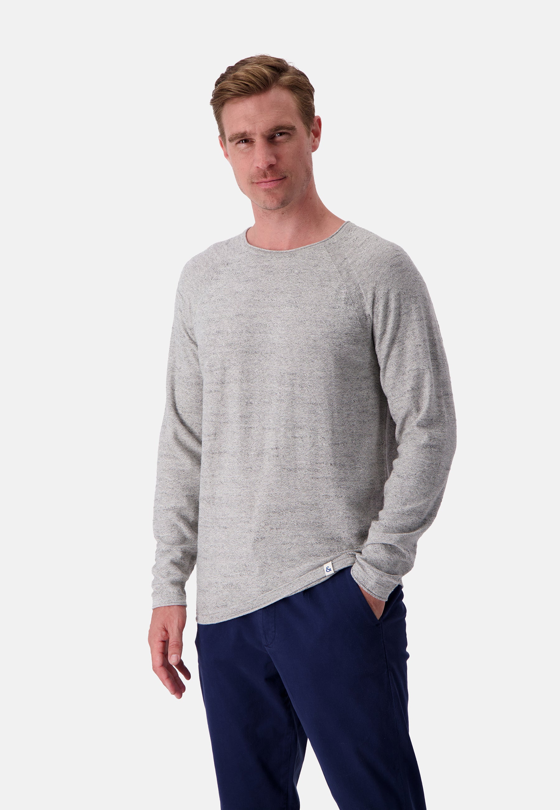 Roundneck Slub in Silver Pullover Colours and Sons   