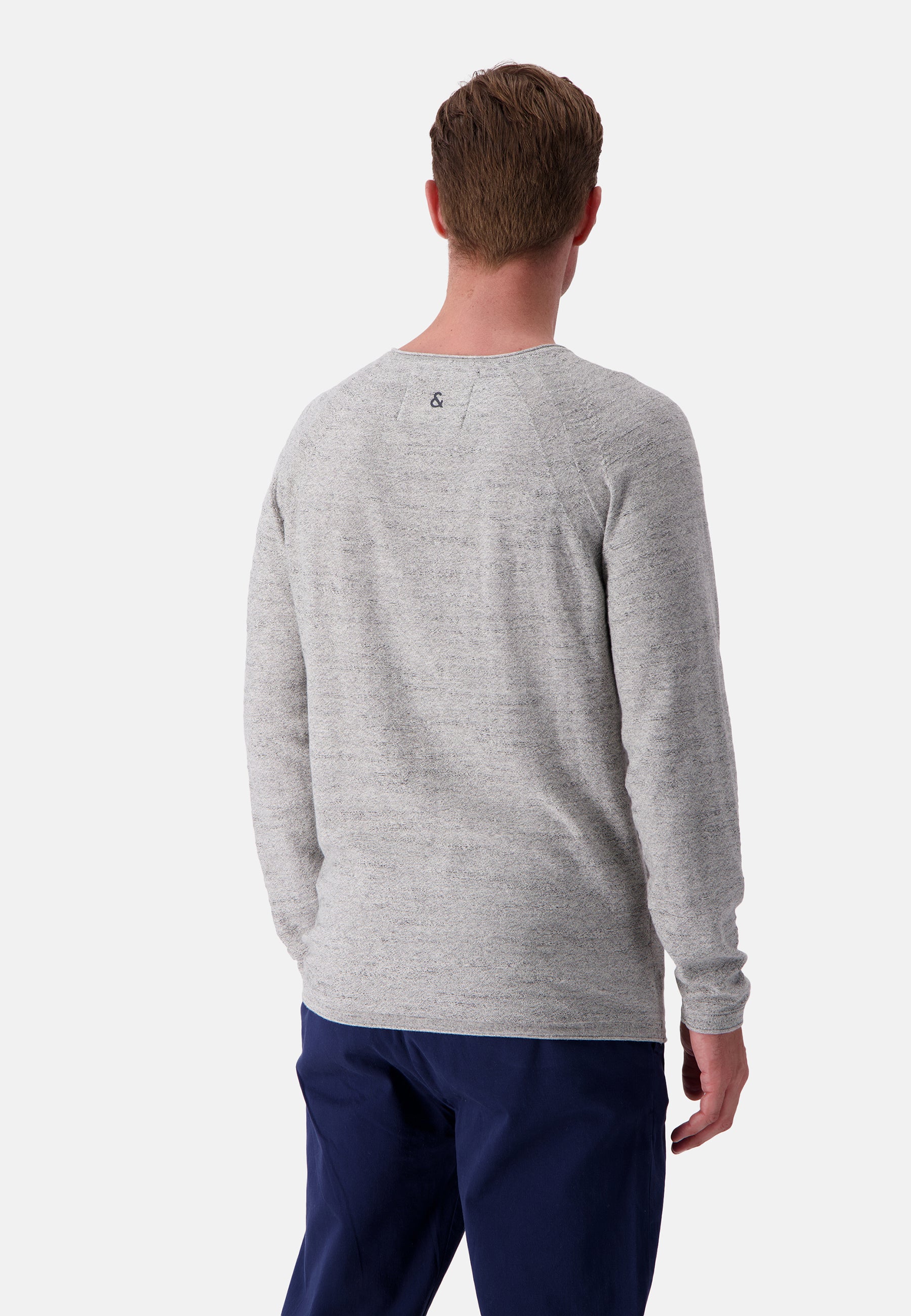 Roundneck Slub in Silver Pullover Colours and Sons   