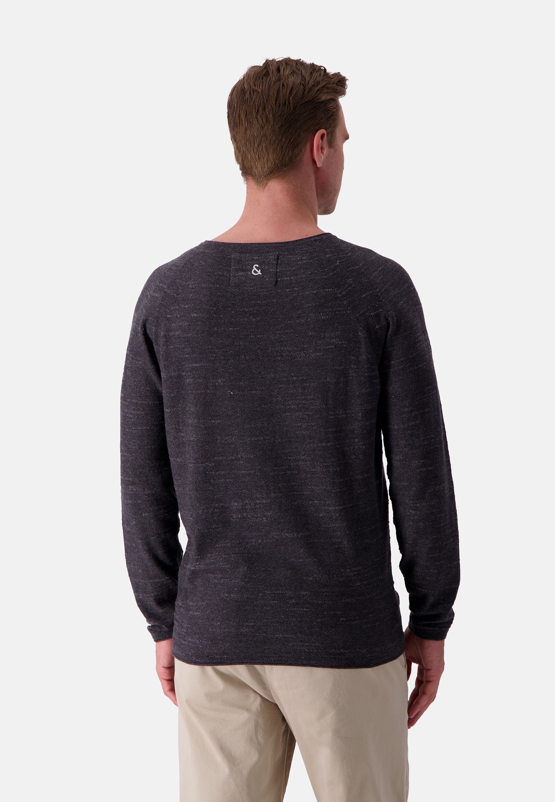 Roundneck Slub in Anthracite Pullover Colours and Sons   