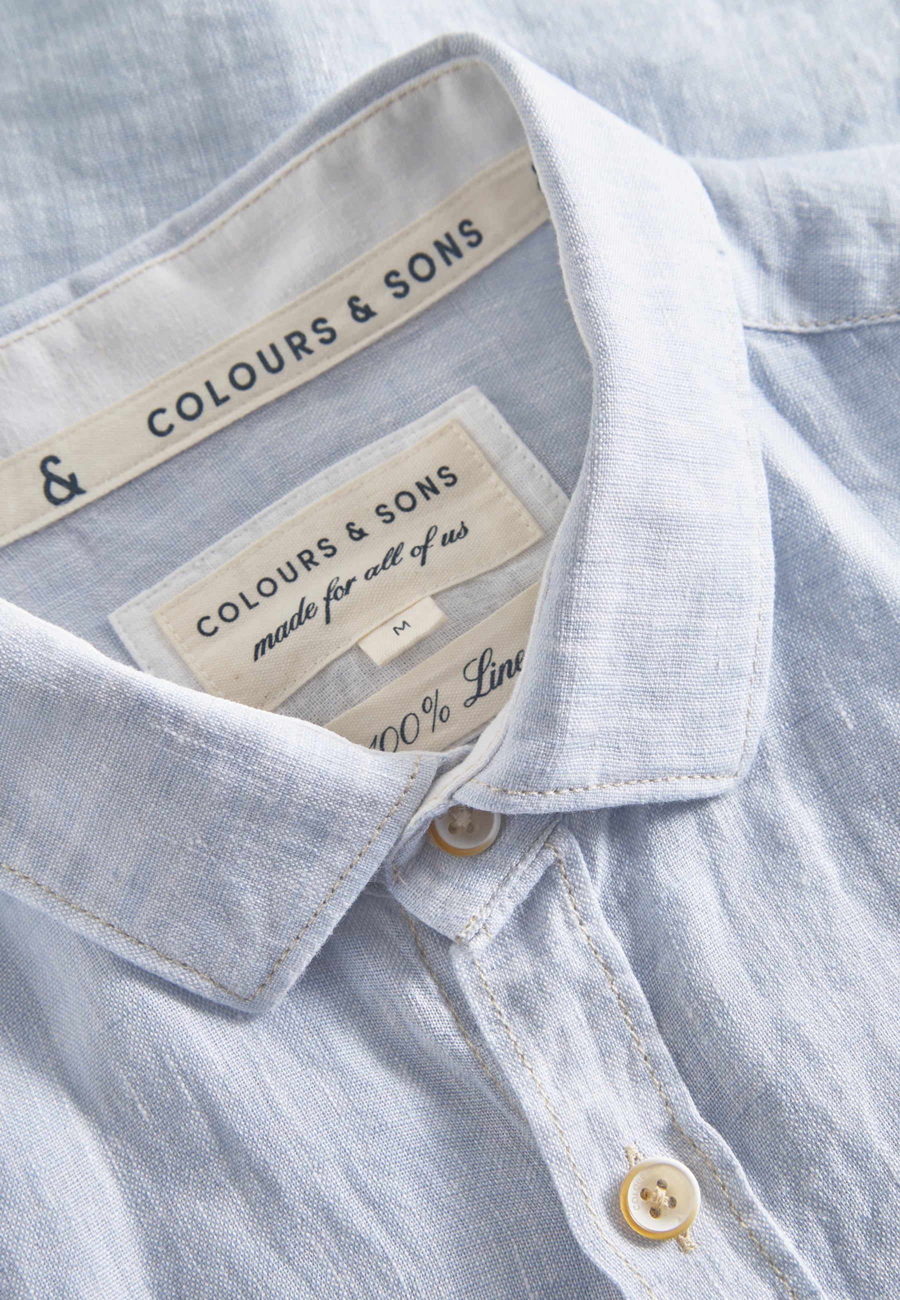 Shirt-Linen in Vintage Blue Hemden Colours and Sons   