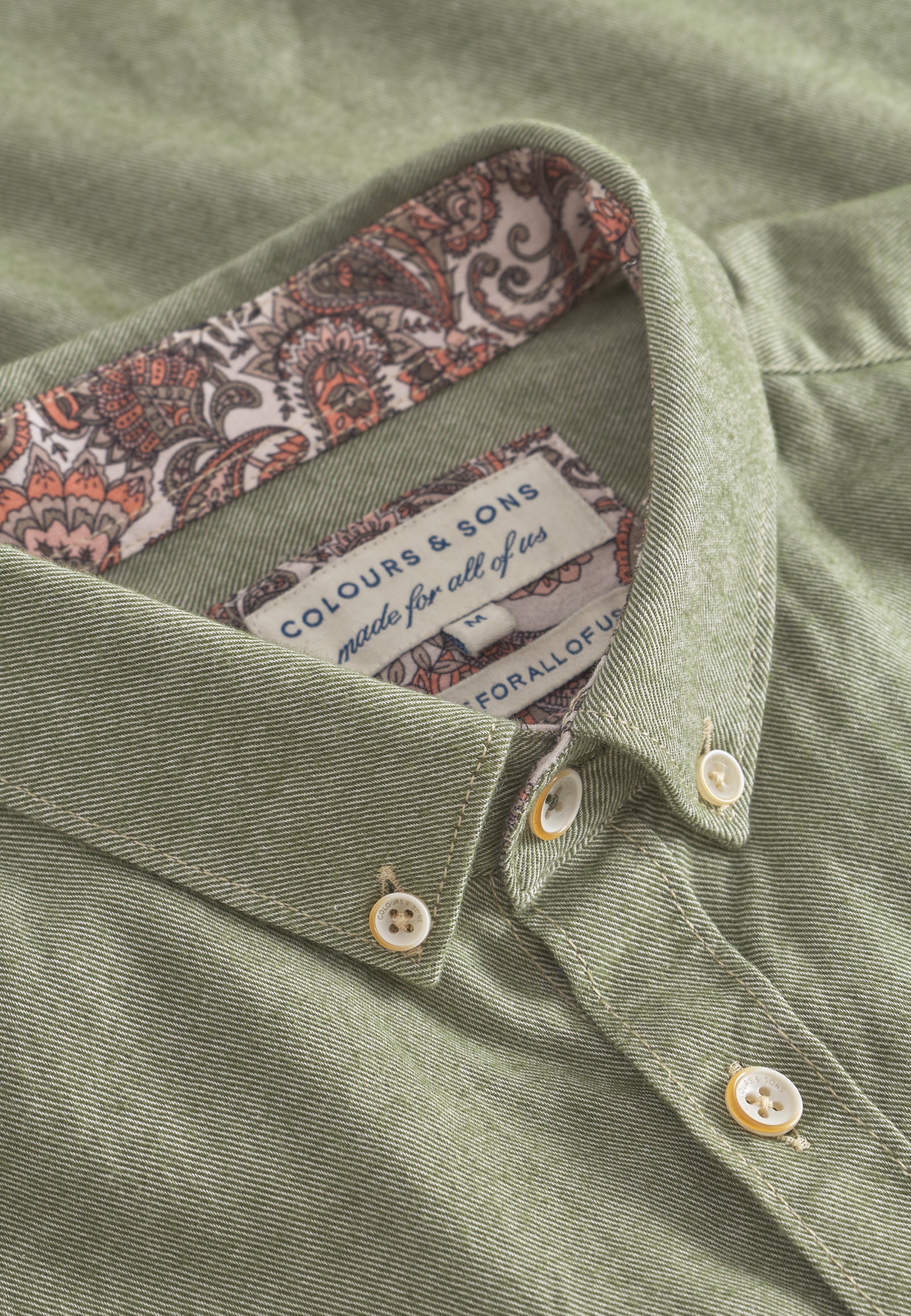 Shirt Brushed Twill in Clover Hemden Colours and Sons   