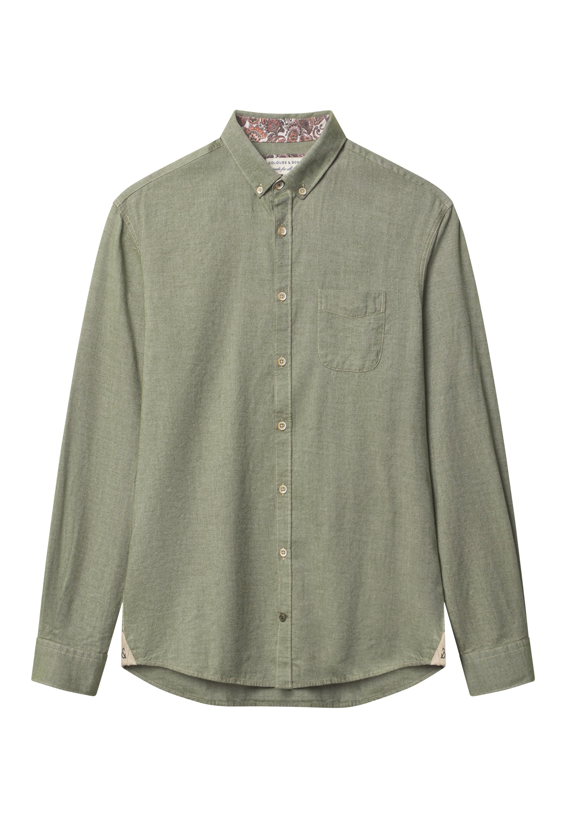 Shirt Brushed Twill in Clover Hemden Colours and Sons   