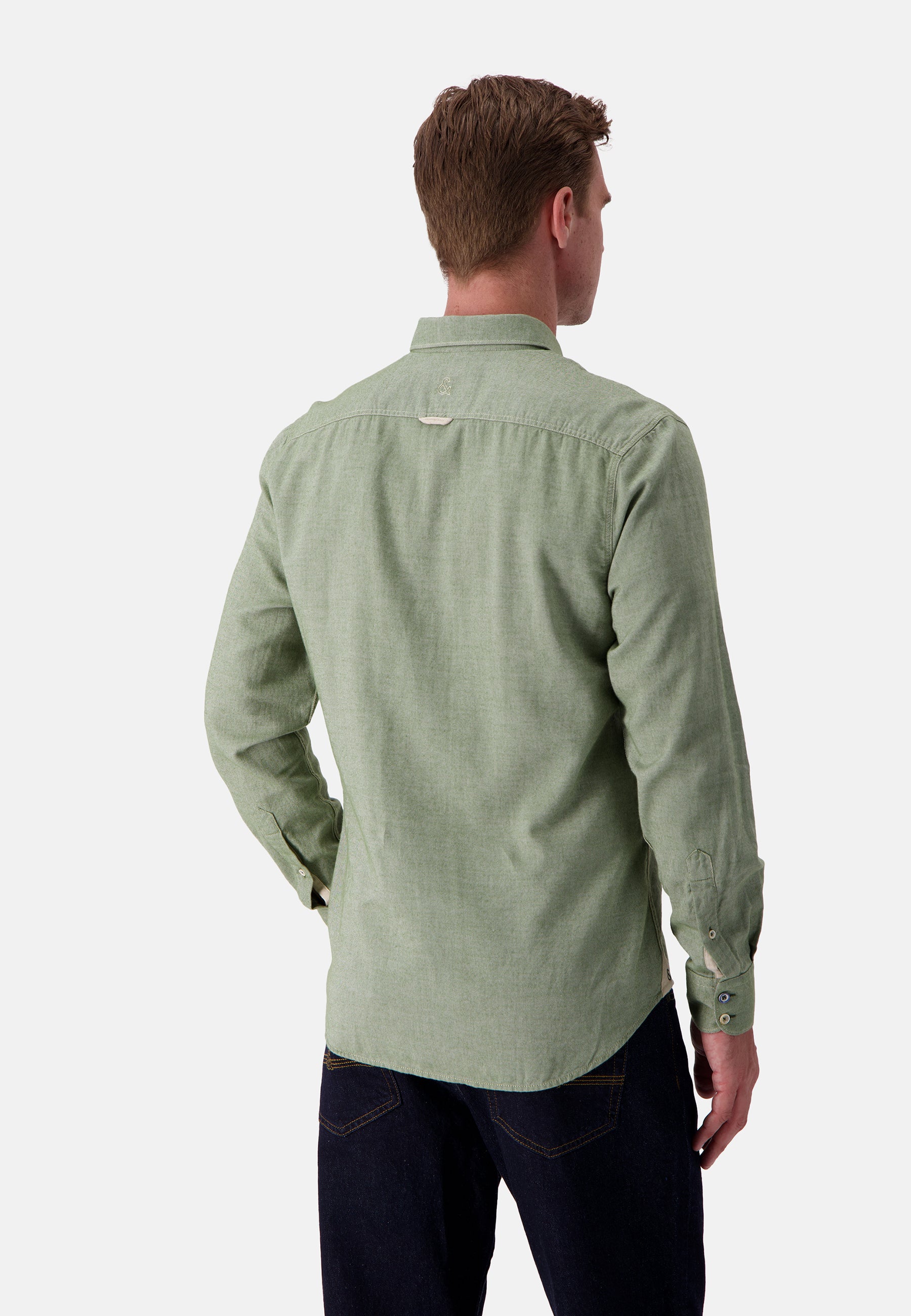 Shirt Brushed Twill in Clover Hemden Colours and Sons   