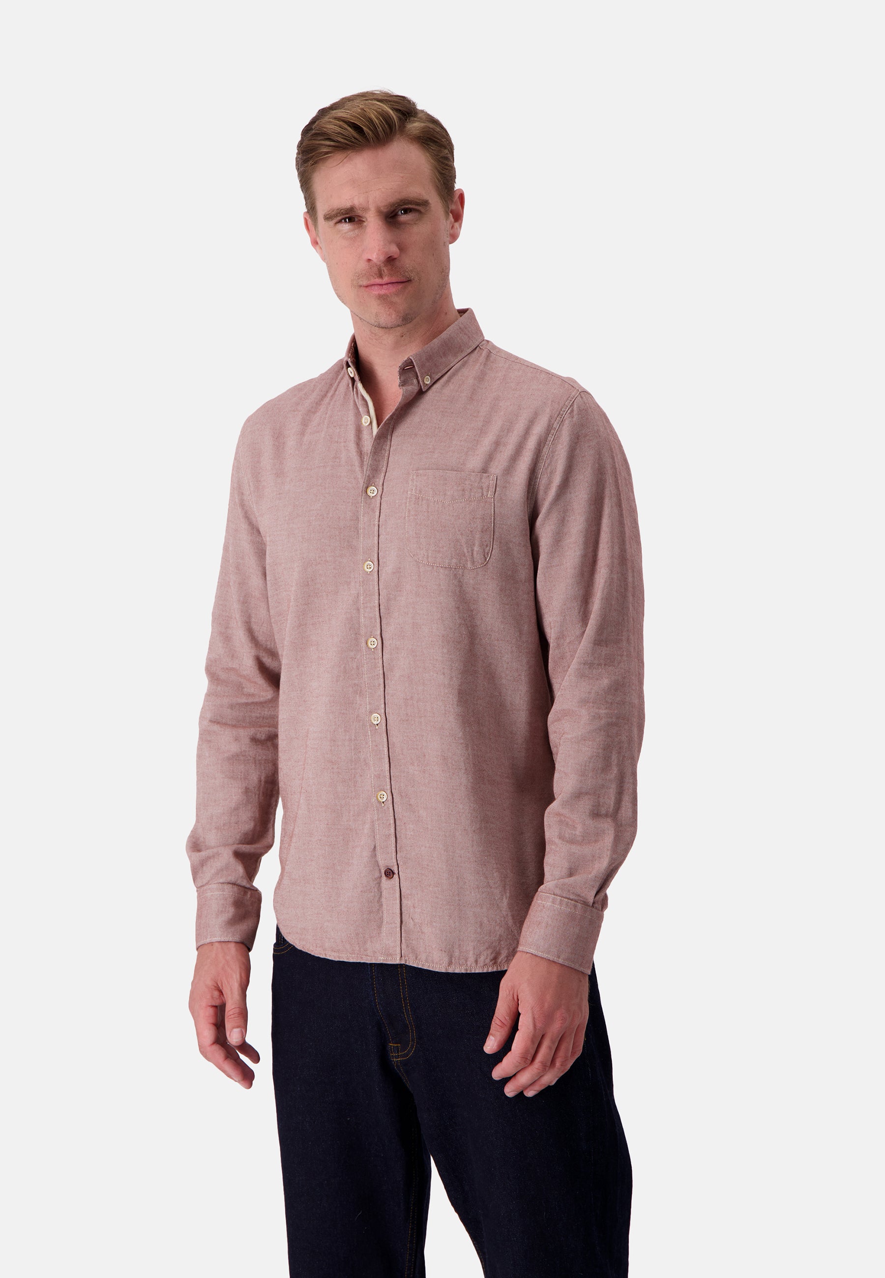 Shirt Brushed Twill in Soil Hemden Colours and Sons   