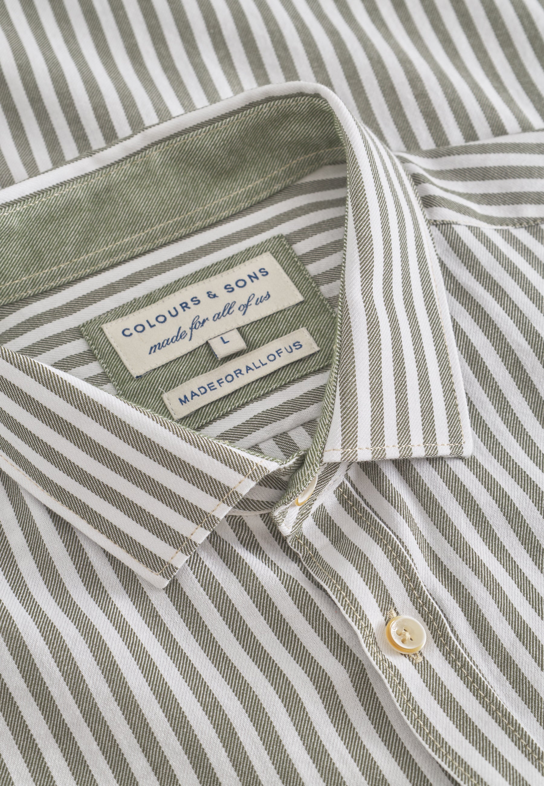 Shirt Brushed Twill Stripes in Clover Stripes Hemden Colours and Sons   