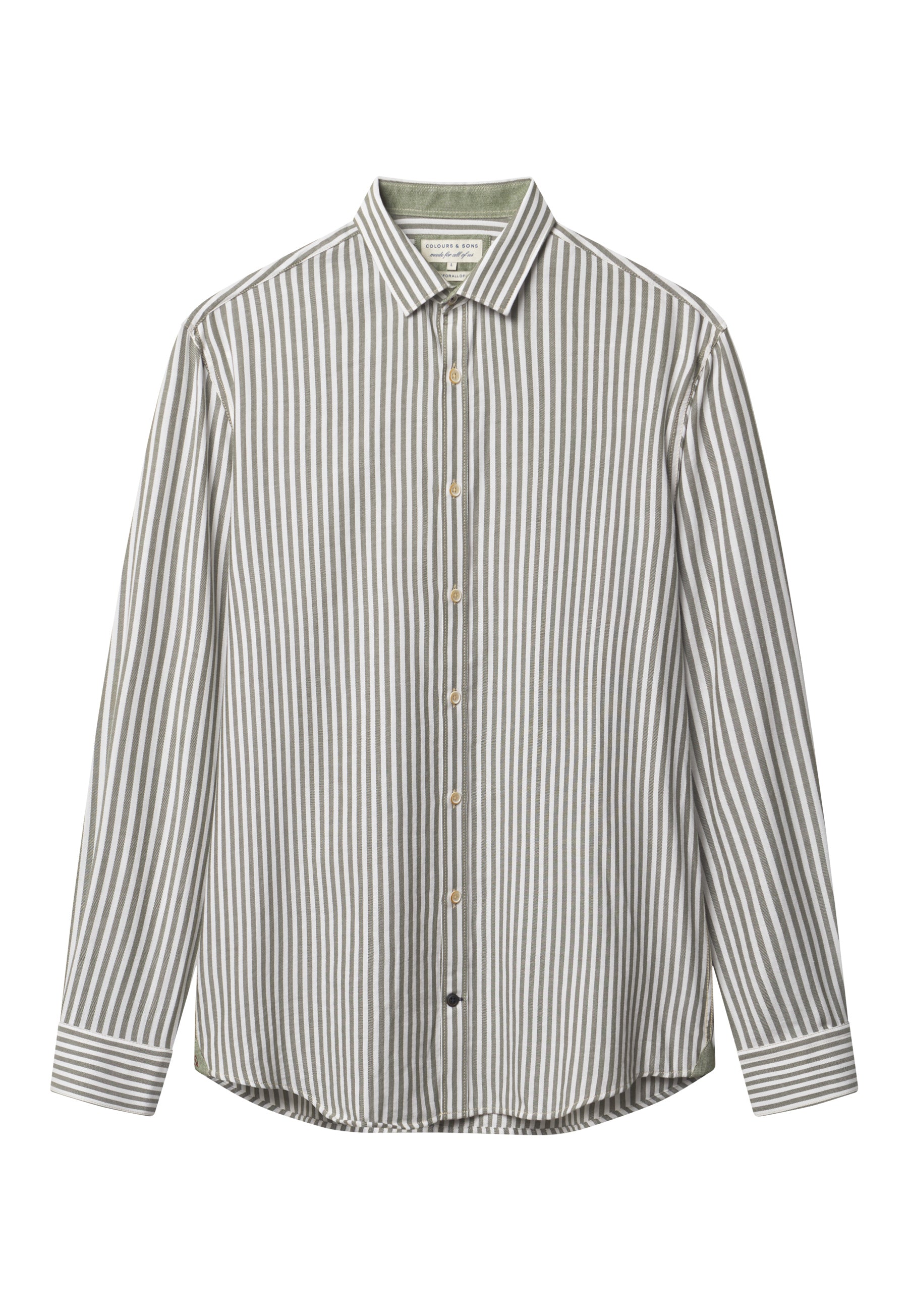 Shirt Brushed Twill Stripes in Clover Stripes Hemden Colours and Sons   