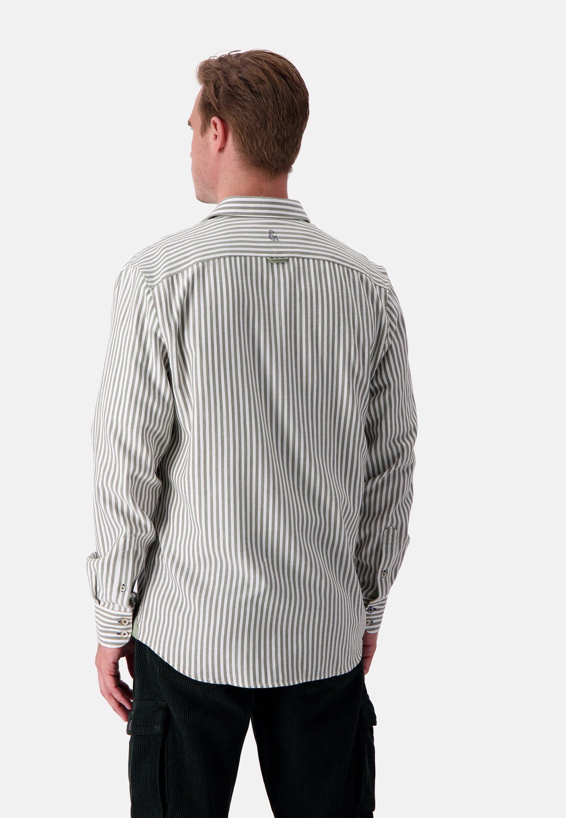 Shirt Brushed Twill Stripes in Clover Stripes Hemden Colours and Sons   