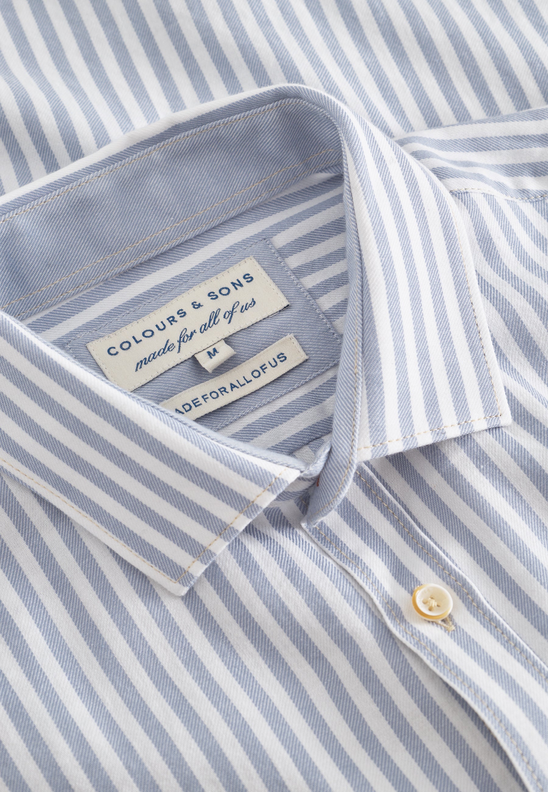 Shirt Brushed Twill Stripes in Lake Stripes Hemden Colours and Sons   