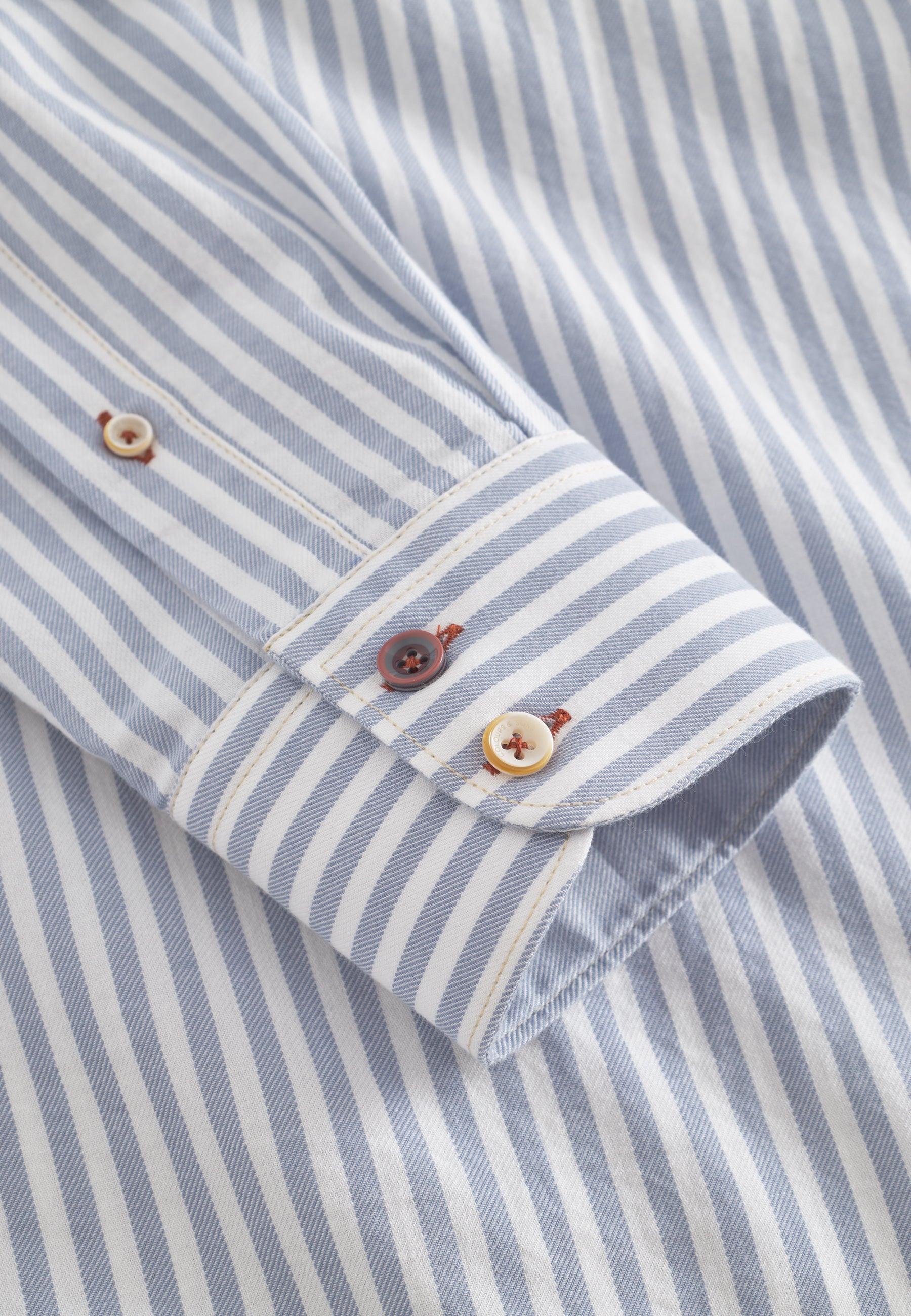 Shirt Brushed Twill Stripes in Lake Stripes Hemden Colours and Sons   