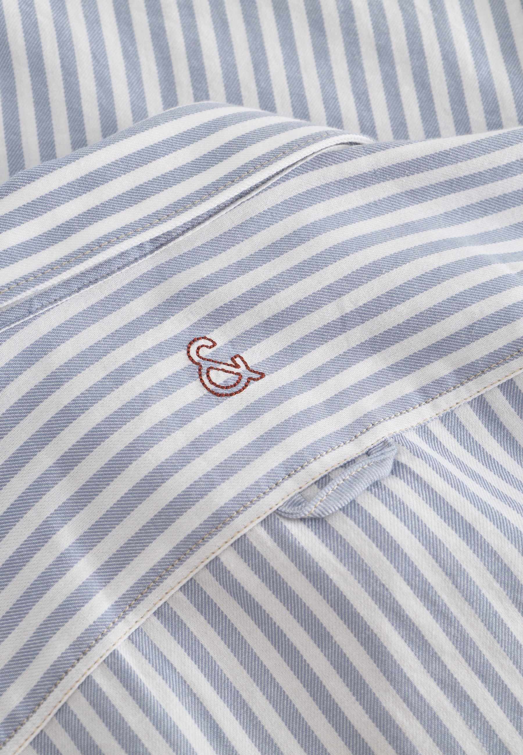 Shirt Brushed Twill Stripes in Lake Stripes Hemden Colours and Sons   