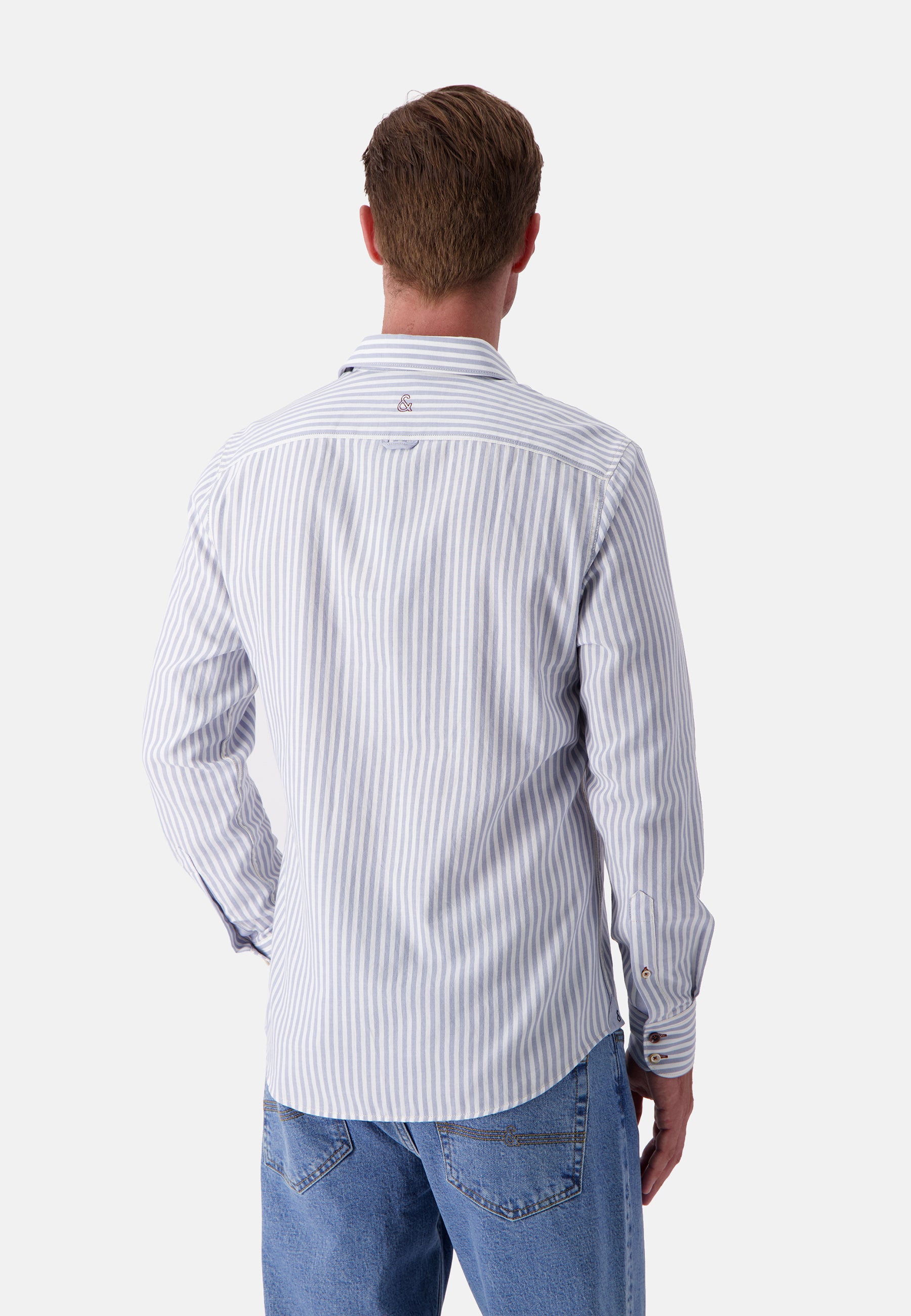 Shirt Brushed Twill Stripes in Lake Stripes Hemden Colours and Sons   