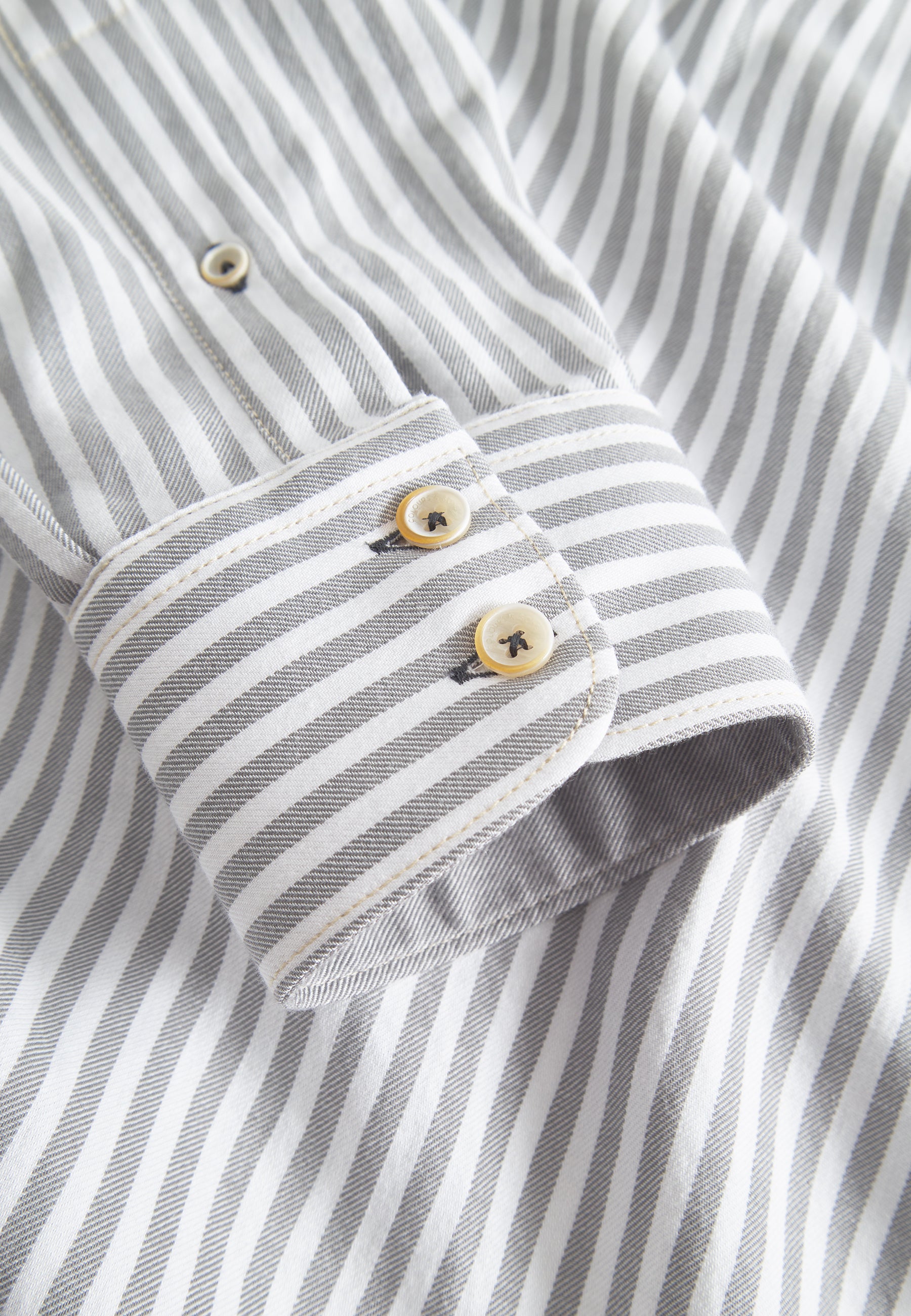 Shirt Brushed Twill Stripes in Silver Stripes Hemden Colours and Sons   