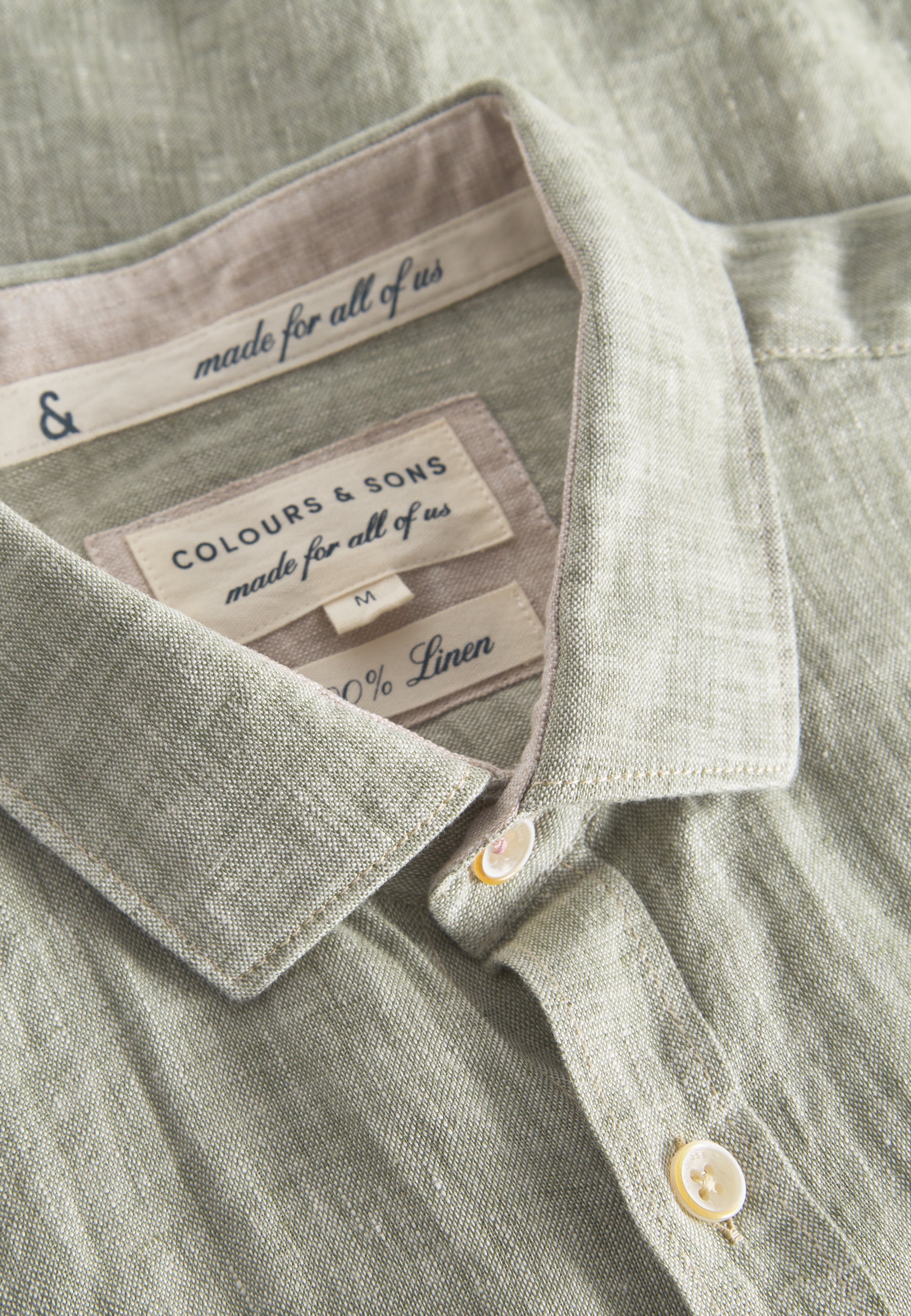 Shirt-Linen in Olive Hemden Colours and Sons   