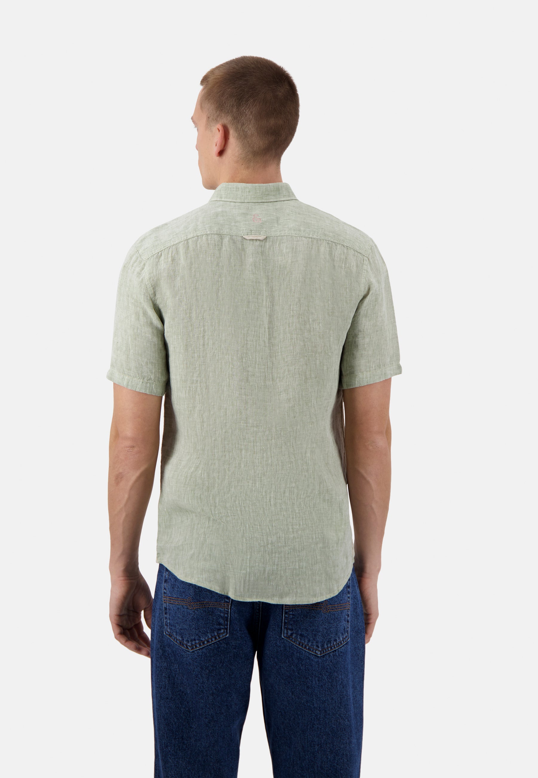 Shirt-Linen in Olive Hemden Colours and Sons   