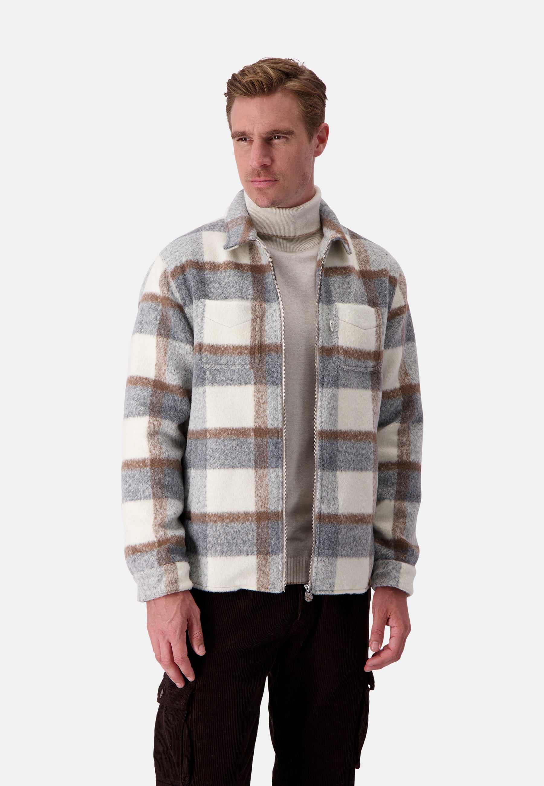 Worker Jacket Zipped in Desert Check Jacken Colours and Sons   