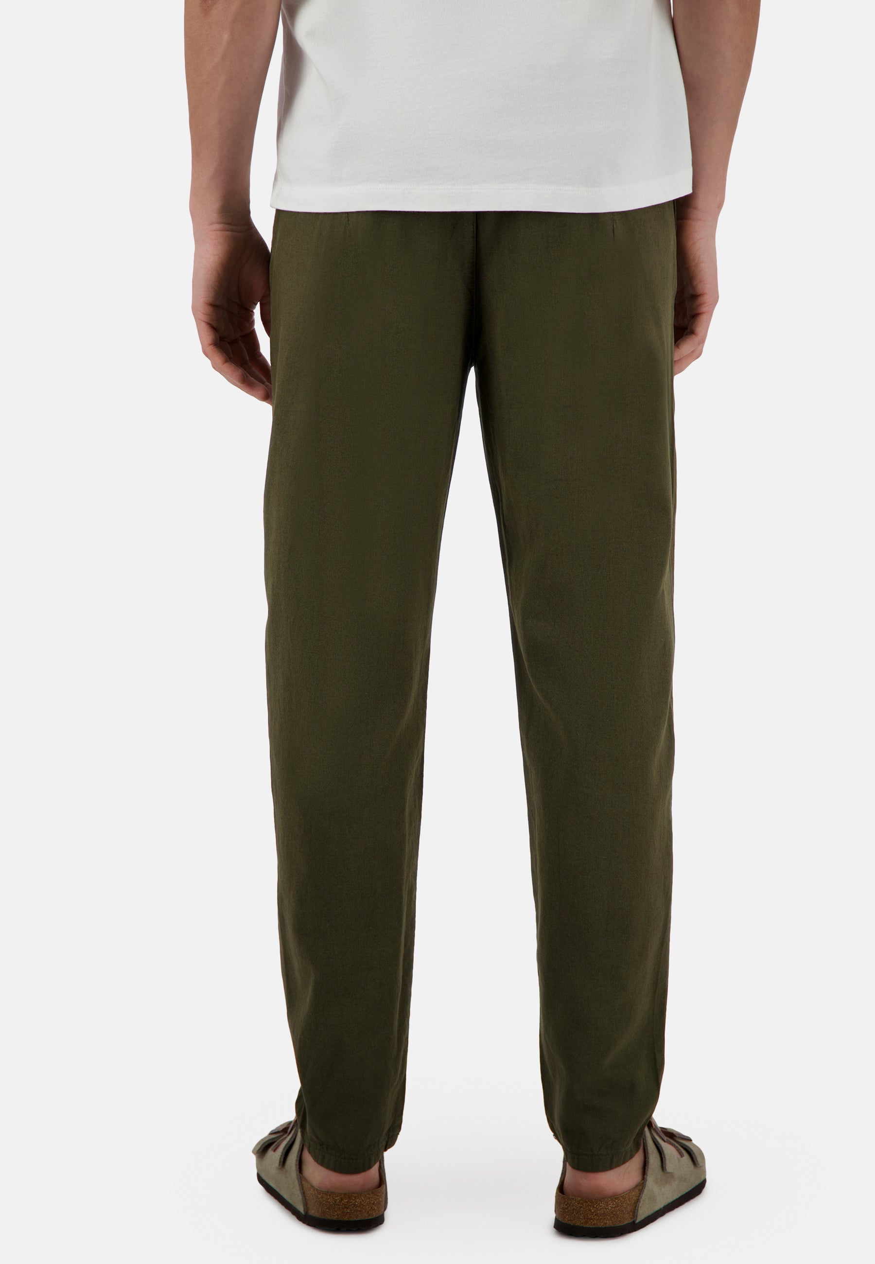 Pants-Cropped Linen in Olive Hosen Colours and Sons   
