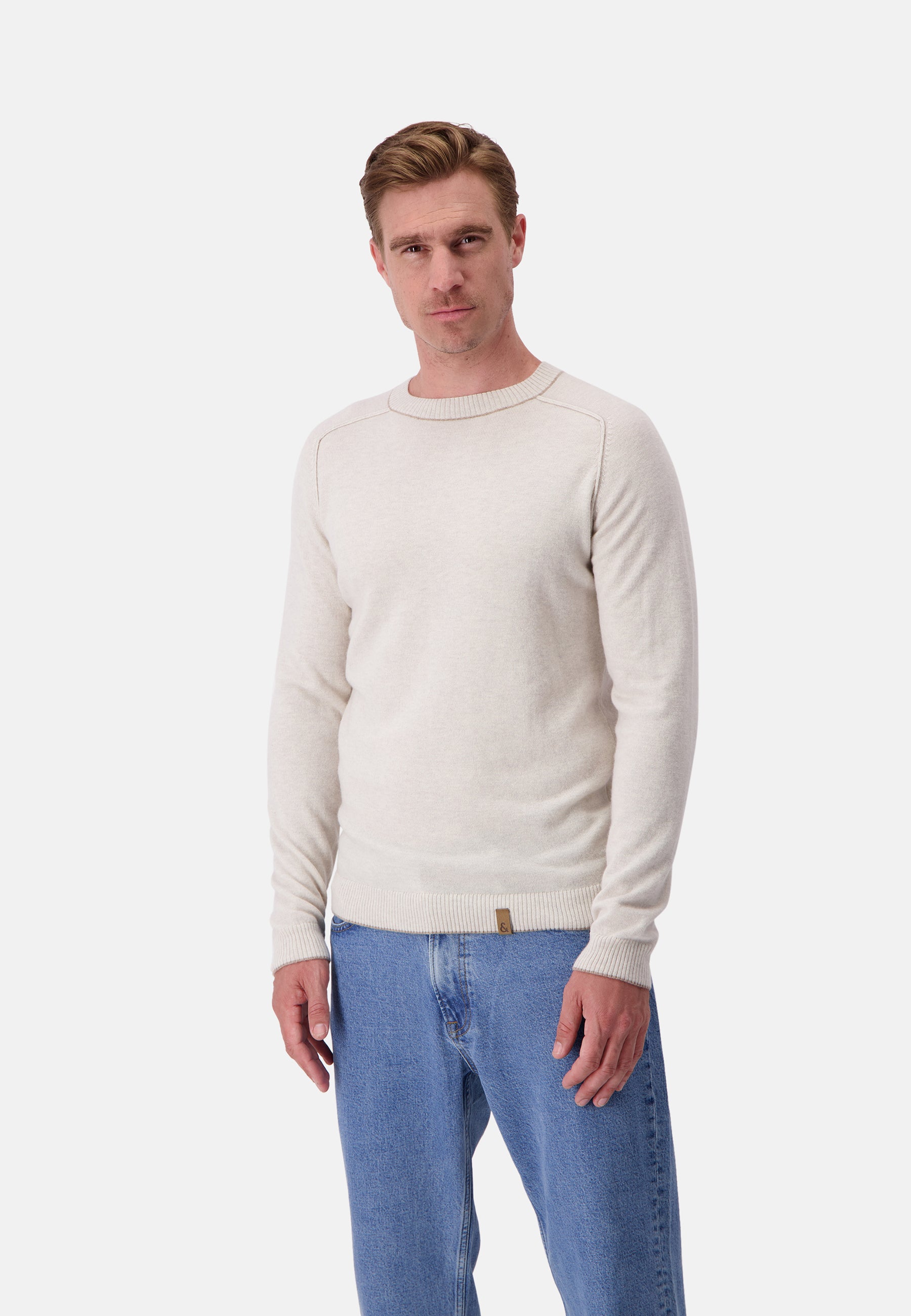 Roundneck-Merino Blend in Offwhite Pullover Colours and Sons