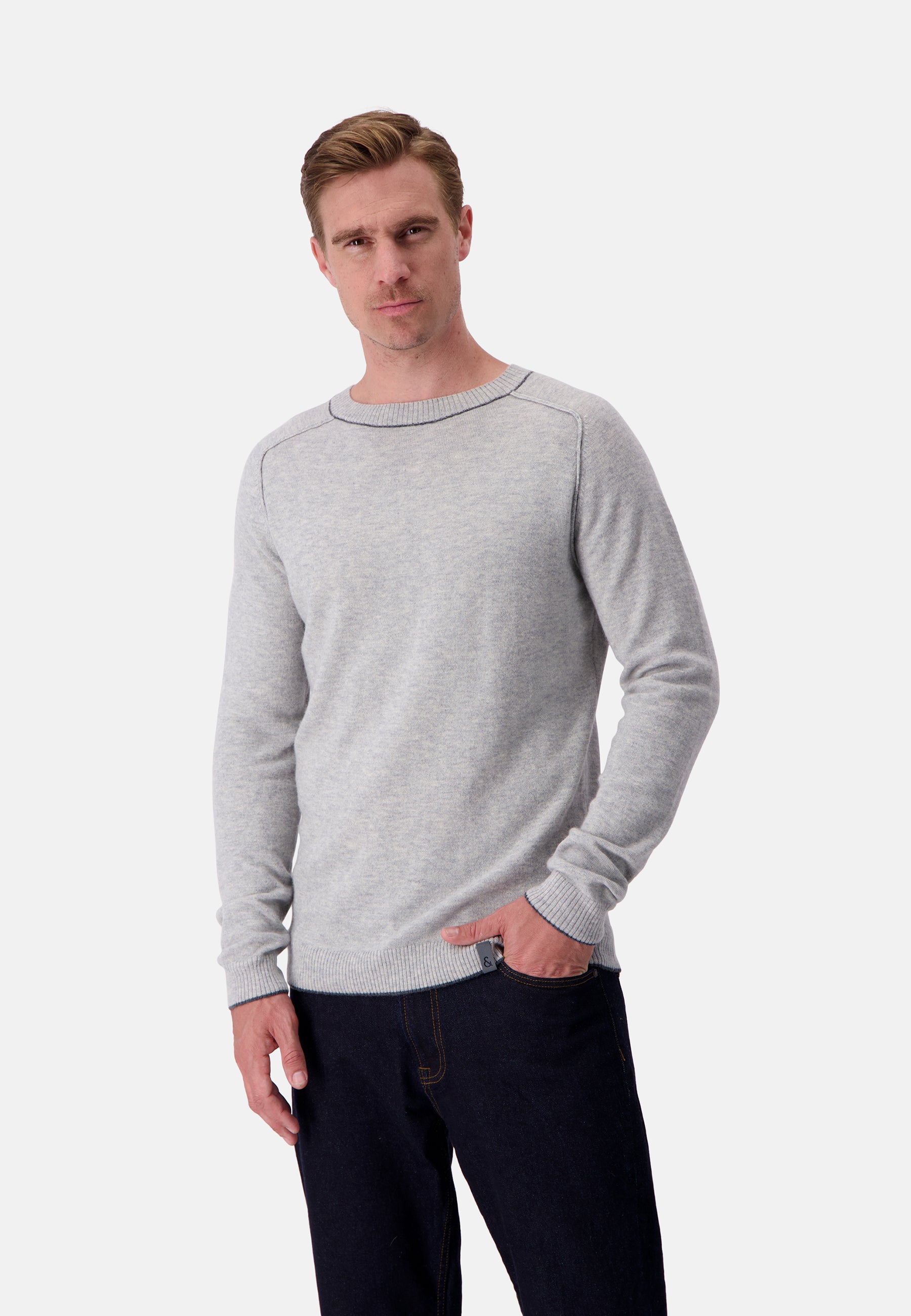 Roundneck-Merino Blend in Silver Pullover Colours and Sons