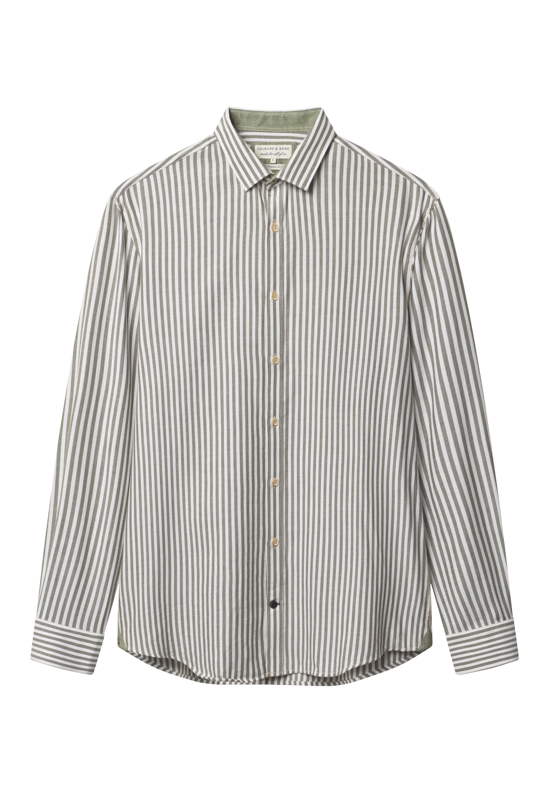 Shirt-Brushed Twill Stripes in Hunter Stripes Hemden Colours and Sons