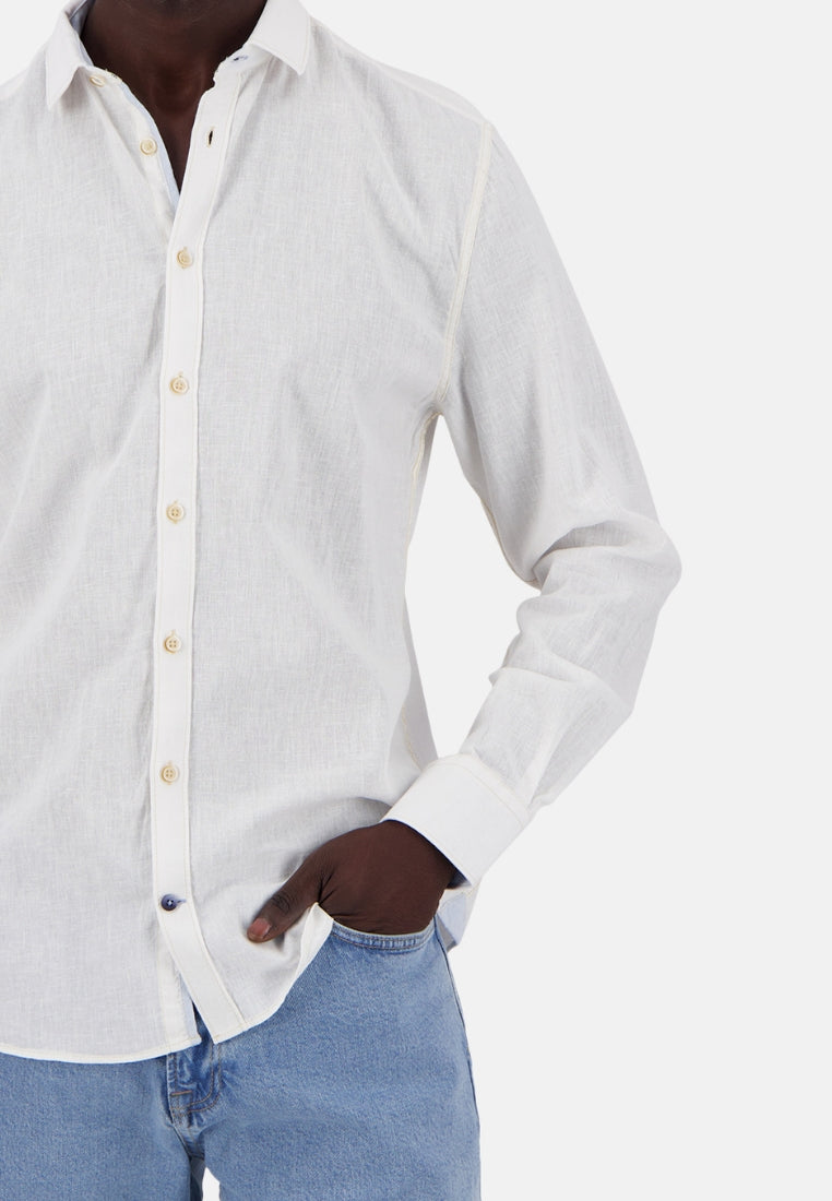 Shirt-Linen Blend Kent in White Hemden Colours and Sons