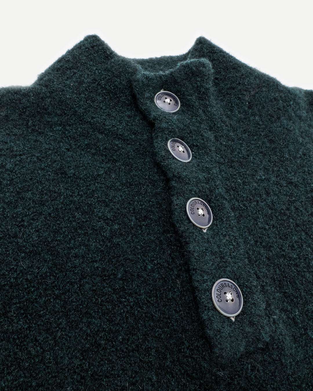 Troyer-Button Bouclé in Moss Pullover Colours and Sons   