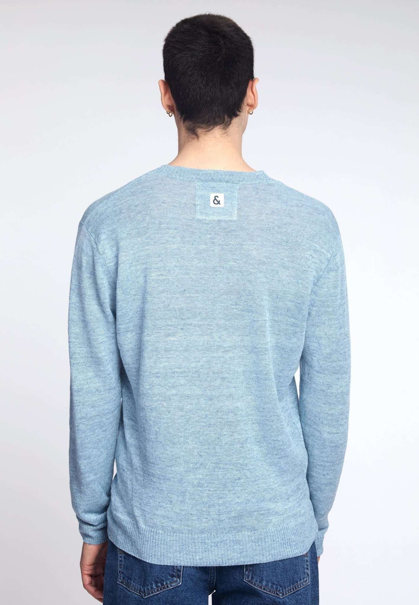 Roundneck Pure Linen in Sky Pullover Colours and Sons   