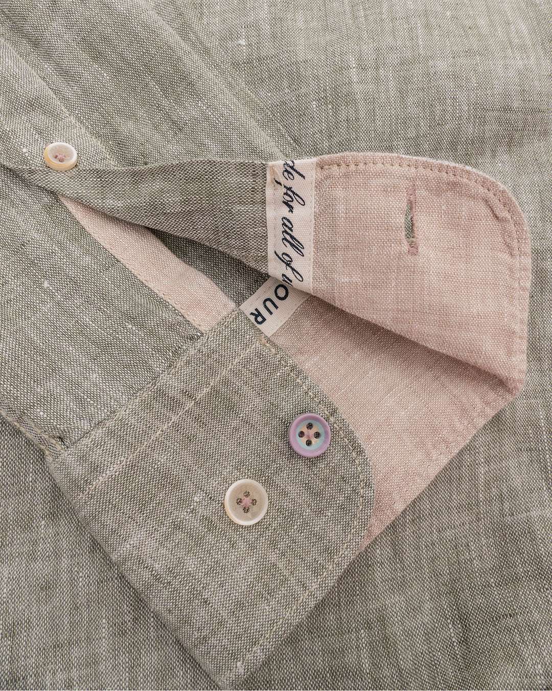 Shirt Linen in Olive Hemden Colours and Sons   