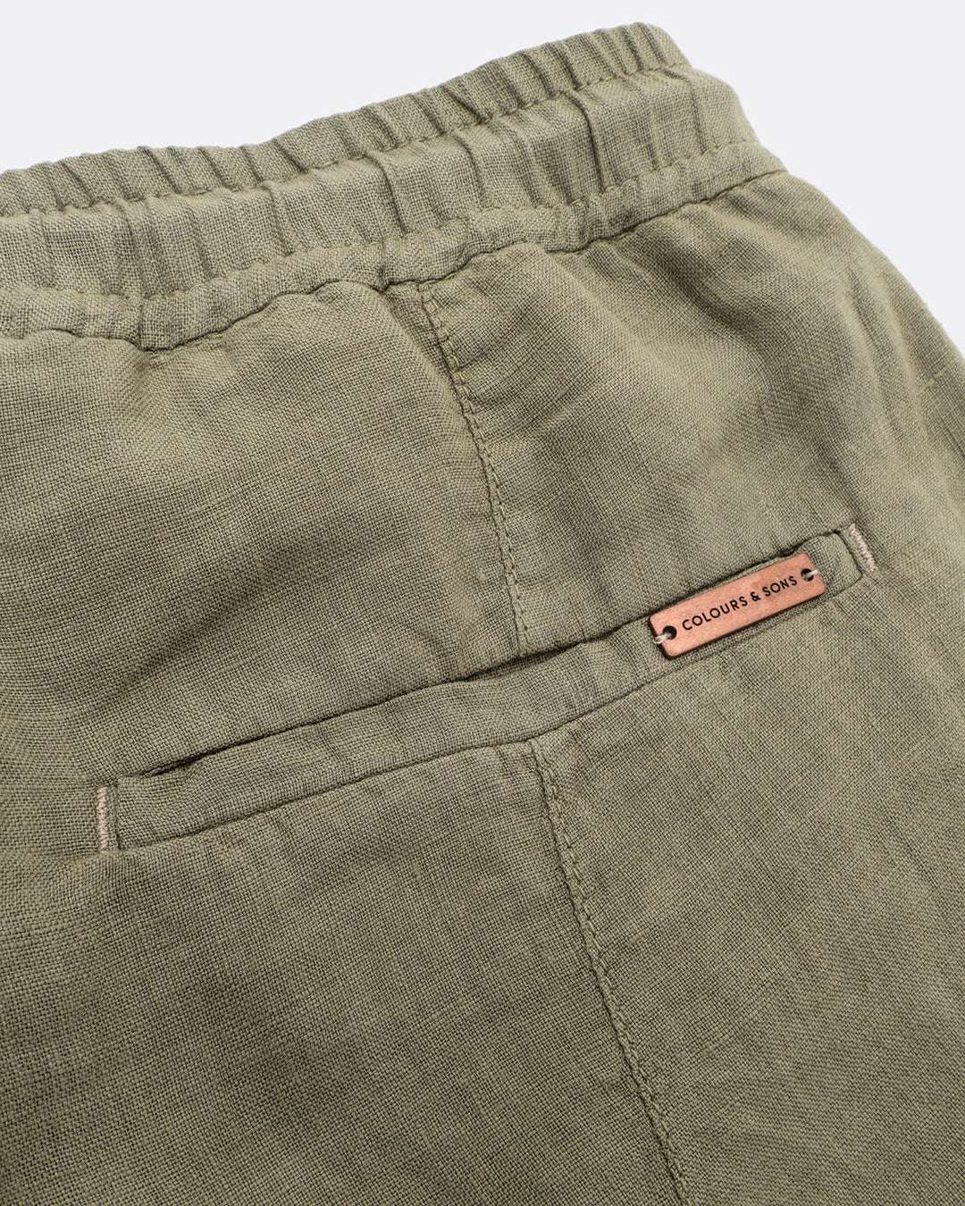 Pants Cropped Linen in Olive Hosen Colours and Sons   