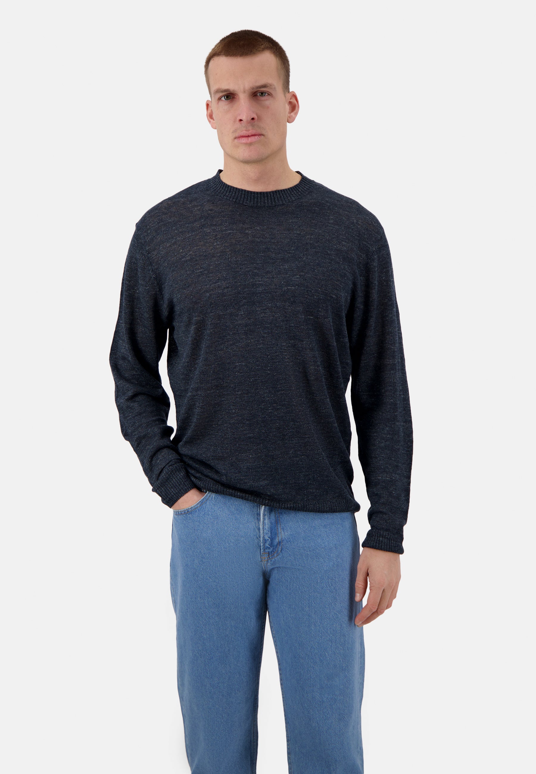 Roundneck-Linen in Navy Pullover Colours and Sons   