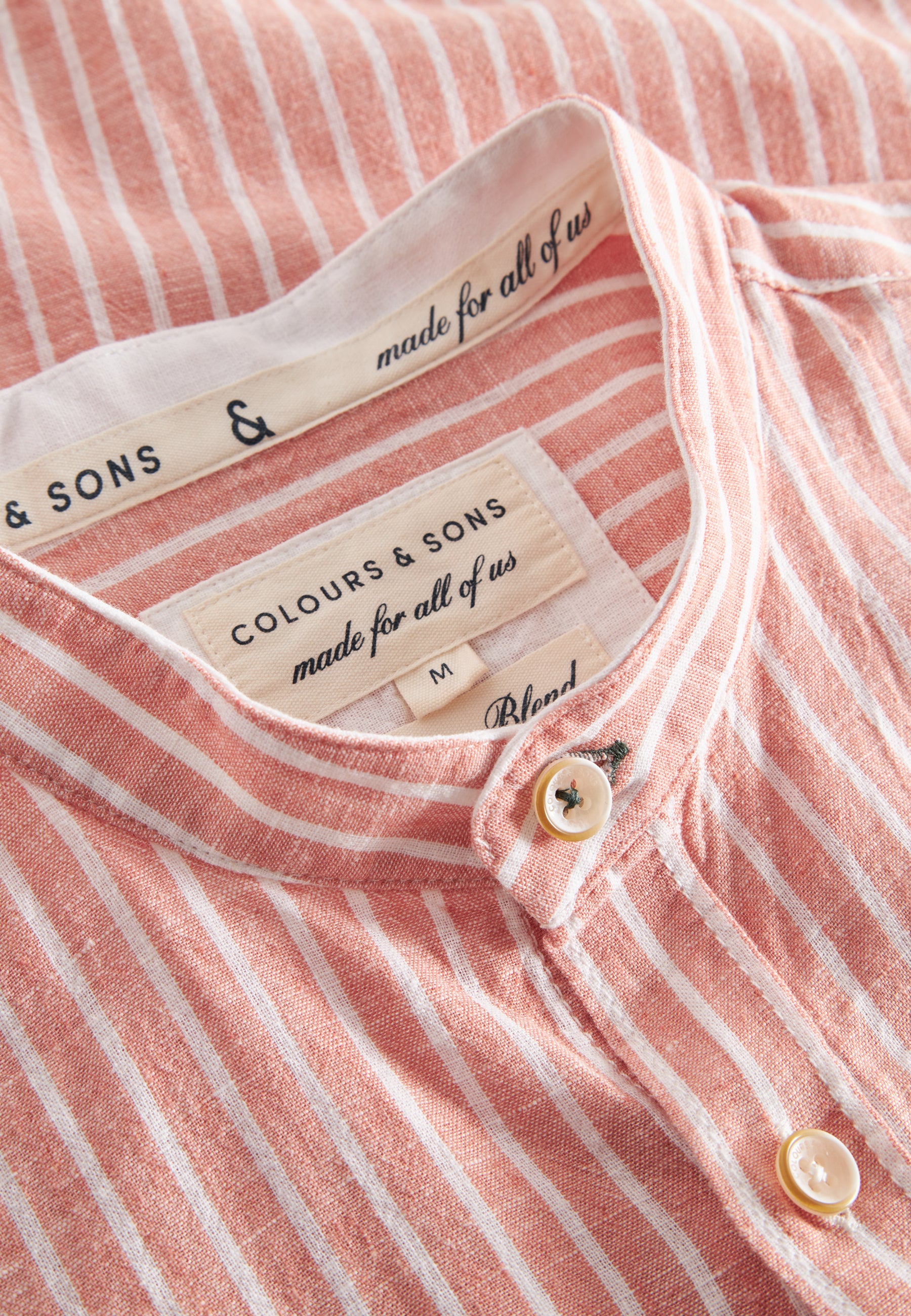 Shirt-Linen Blend Stripes in Peach Stripes Hemden Colours and Sons   