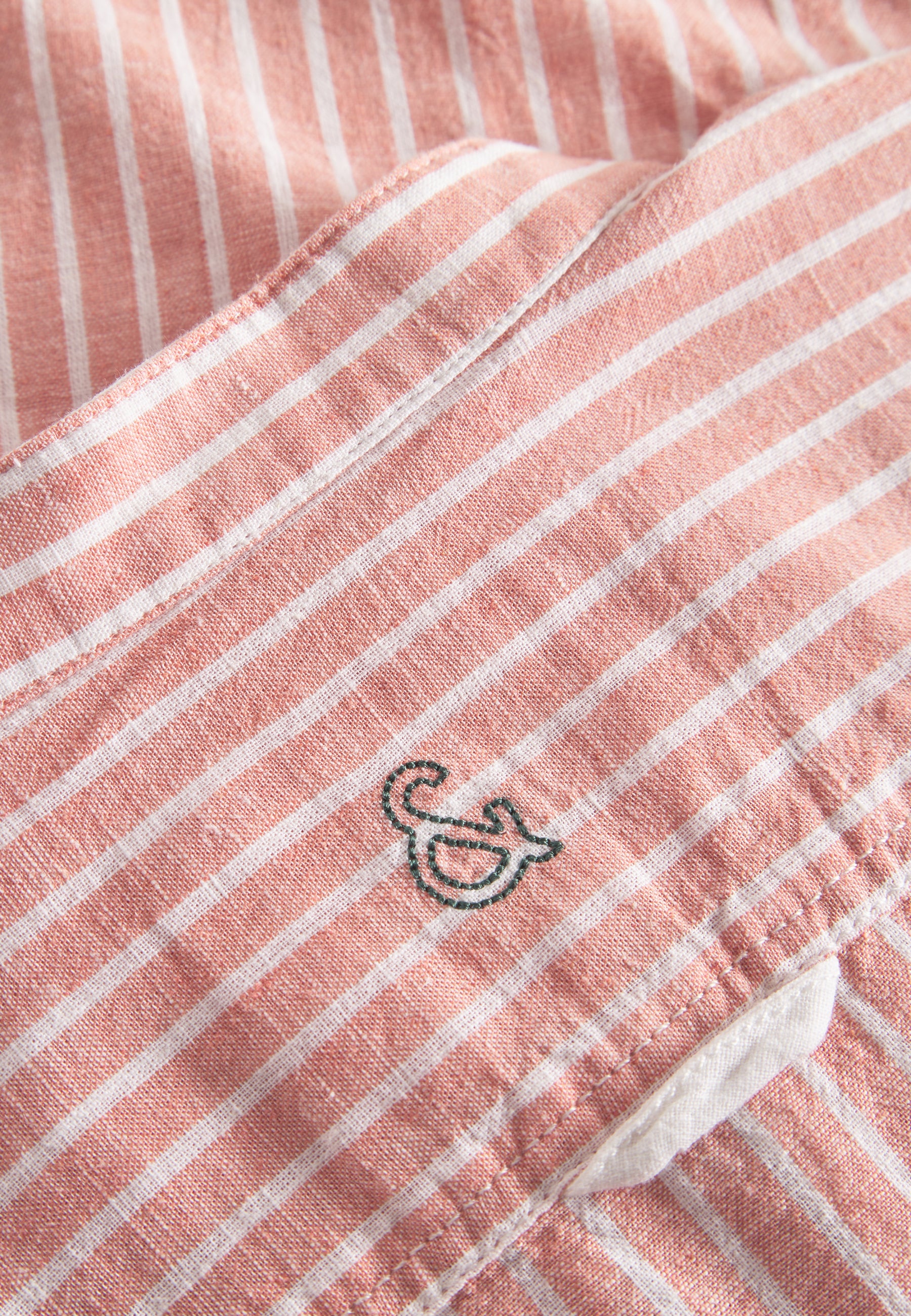 Shirt-Linen Blend Stripes in Peach Stripes Hemden Colours and Sons   