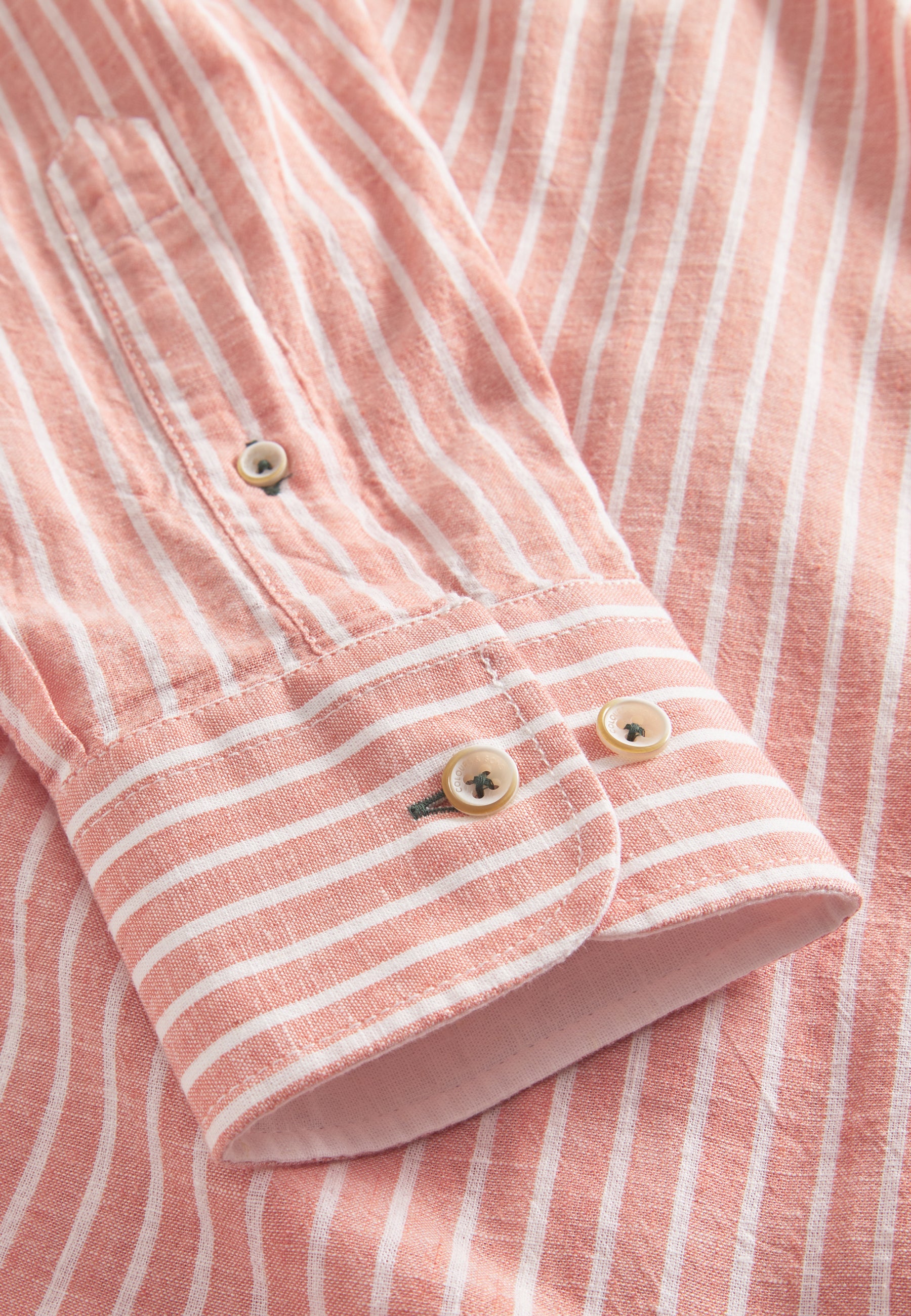 Shirt-Linen Blend Stripes in Peach Stripes Hemden Colours and Sons   
