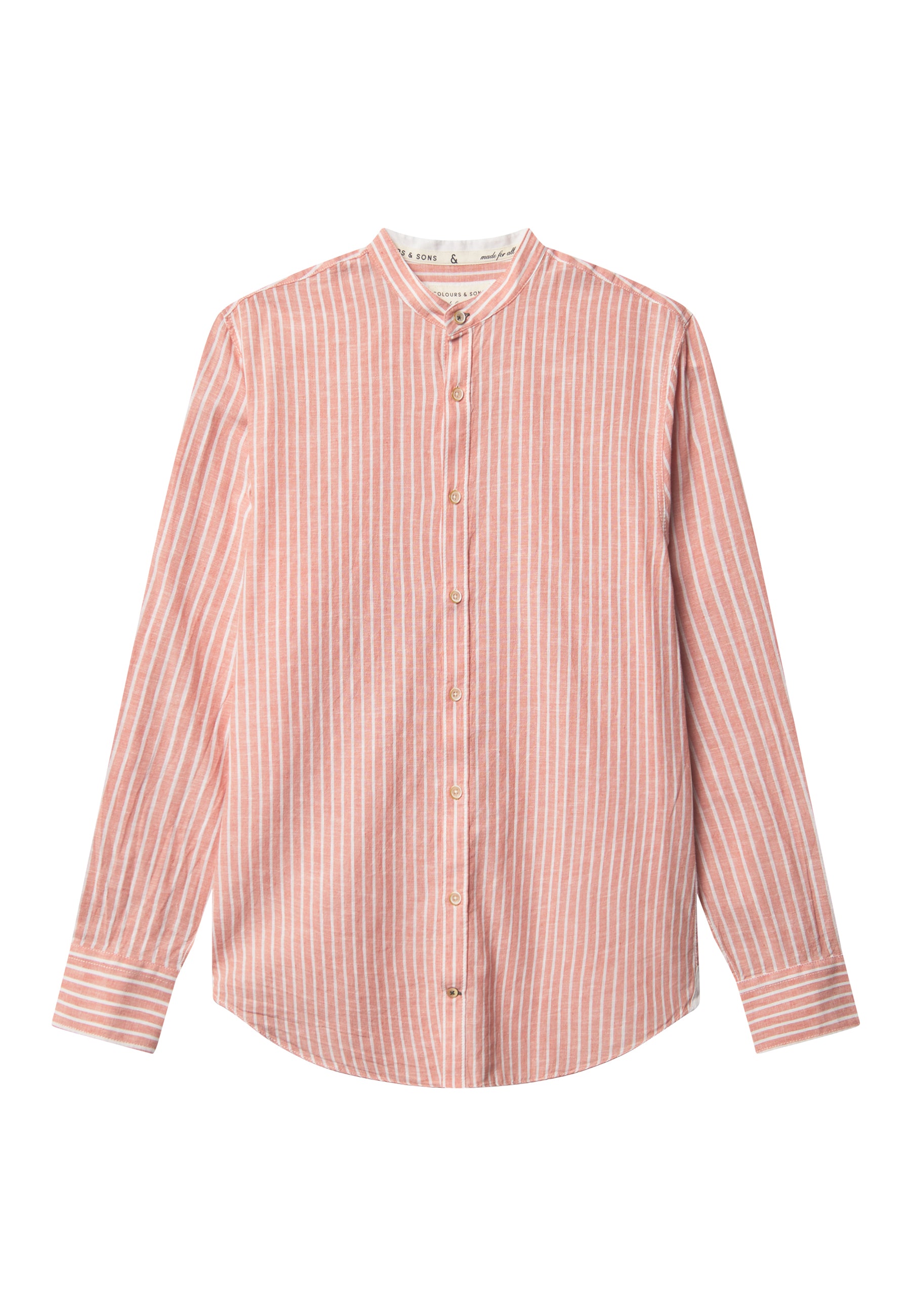Shirt-Linen Blend Stripes in Peach Stripes Hemden Colours and Sons   