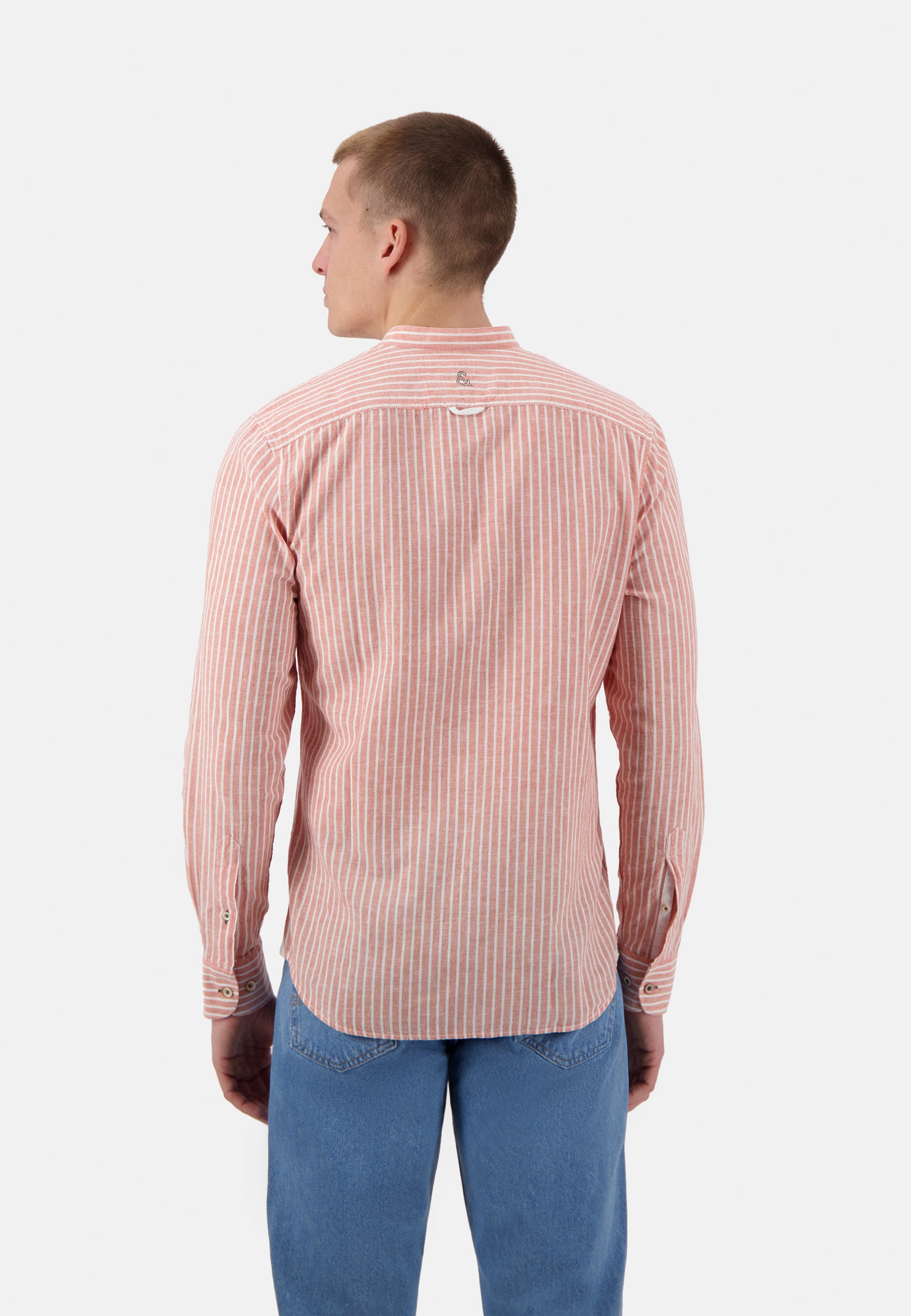 Shirt-Linen Blend Stripes in Peach Stripes Hemden Colours and Sons   