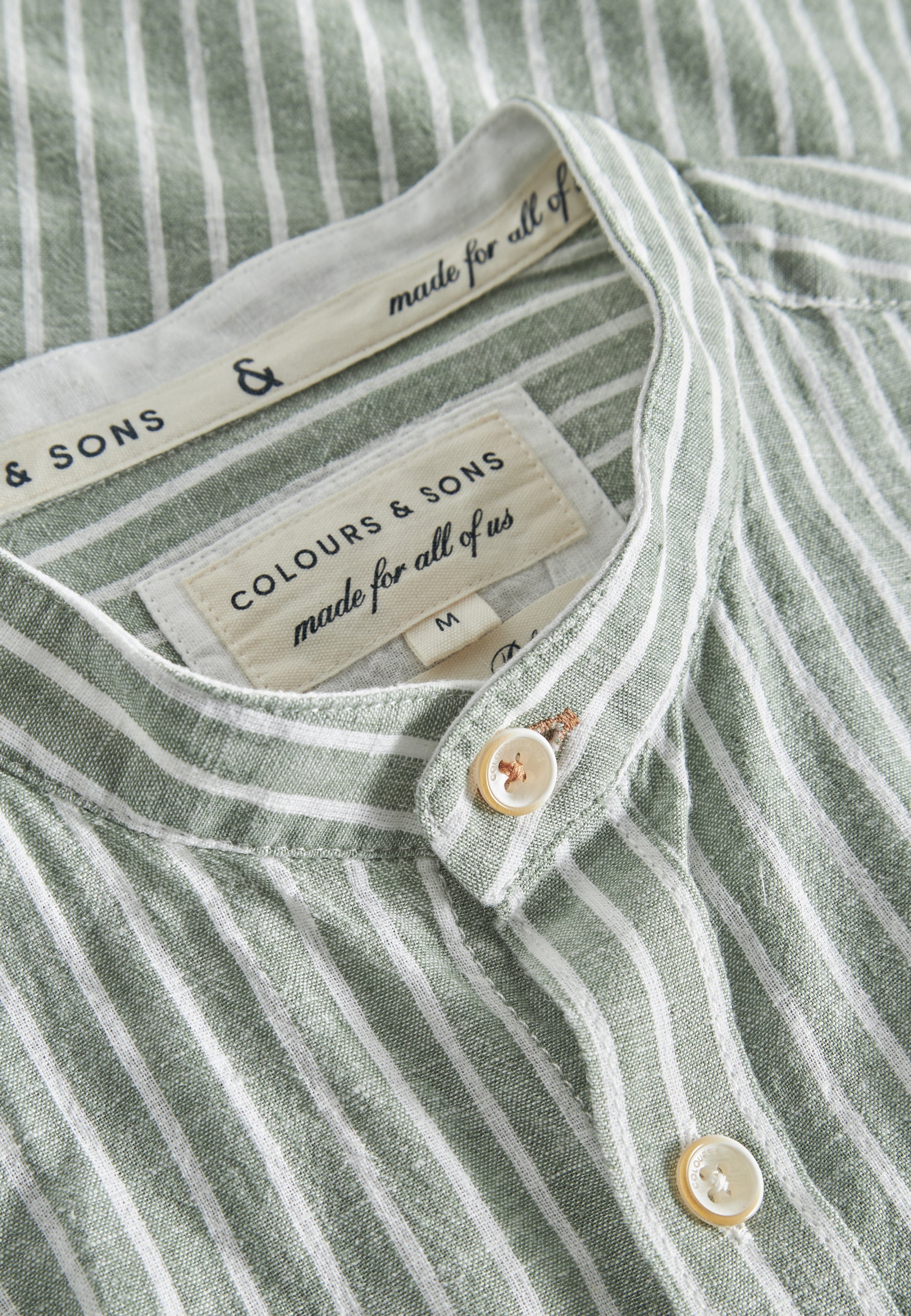 Shirt-Linen Blend Stripes in Pistachio Stripes Hemden Colours and Sons   