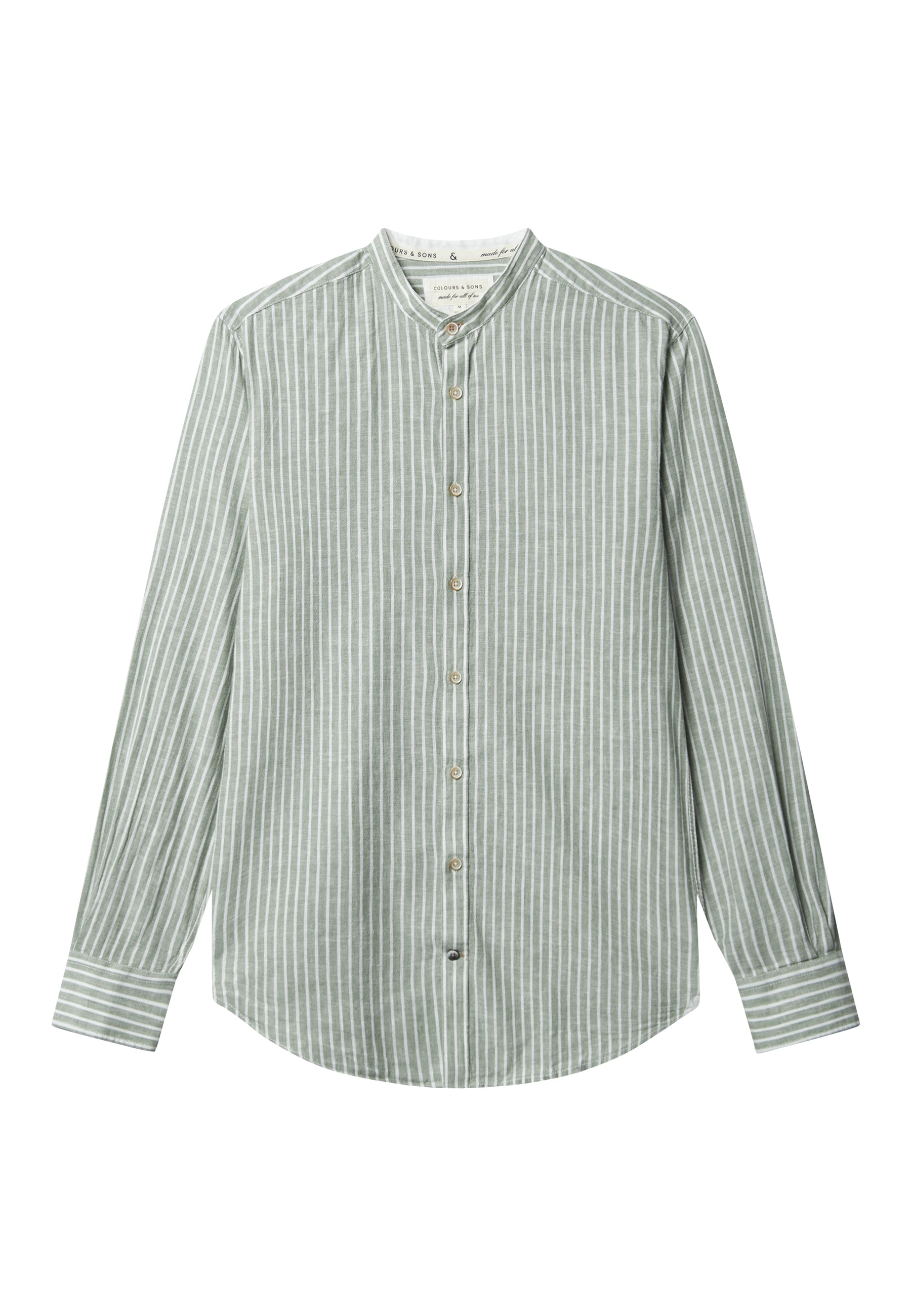 Shirt-Linen Blend Stripes in Pistachio Stripes Hemden Colours and Sons   