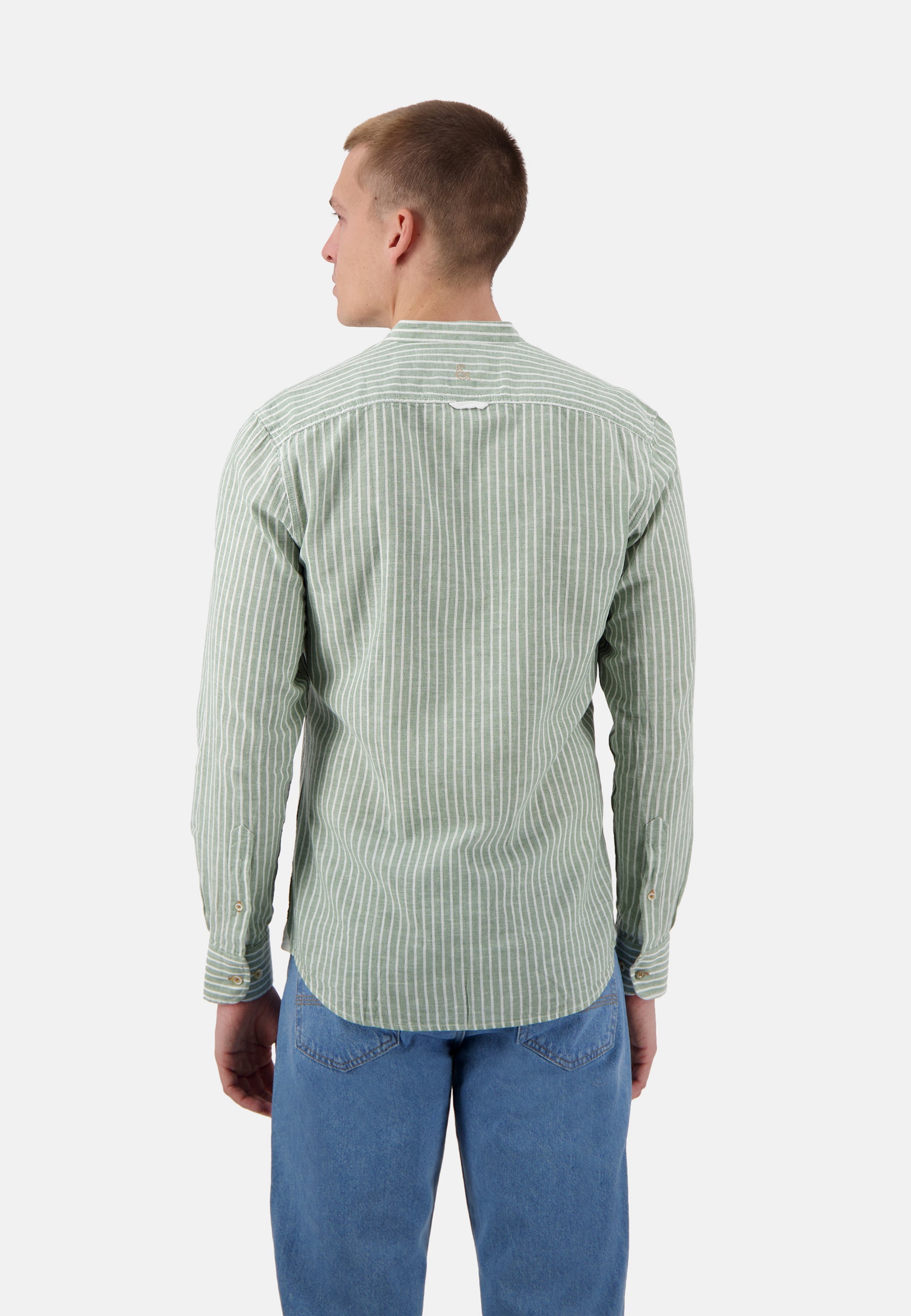 Shirt-Linen Blend Stripes in Pistachio Stripes Hemden Colours and Sons   