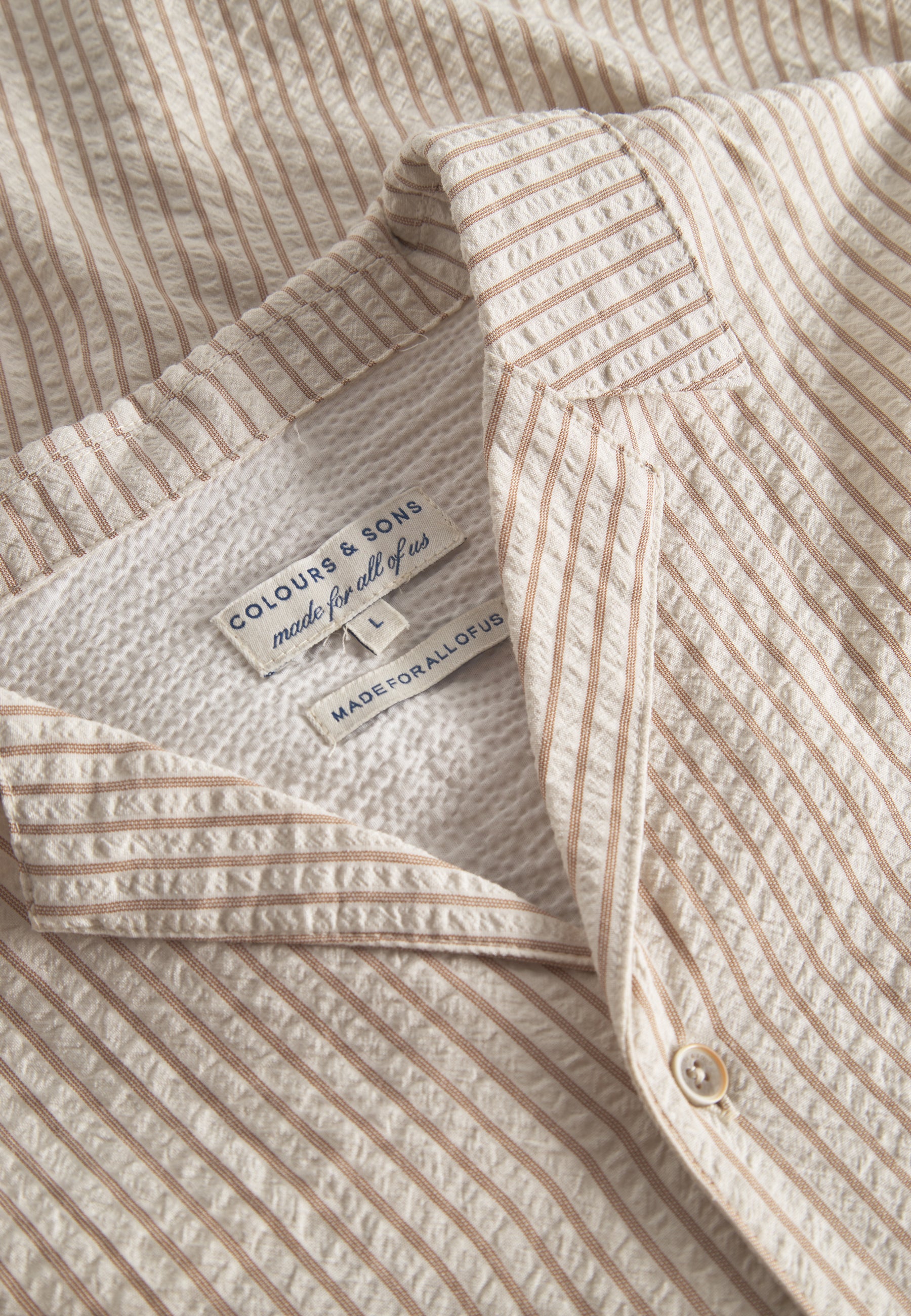 Shirt-Seersucker Striped in Sienna Stripes Hemden Colours and Sons   