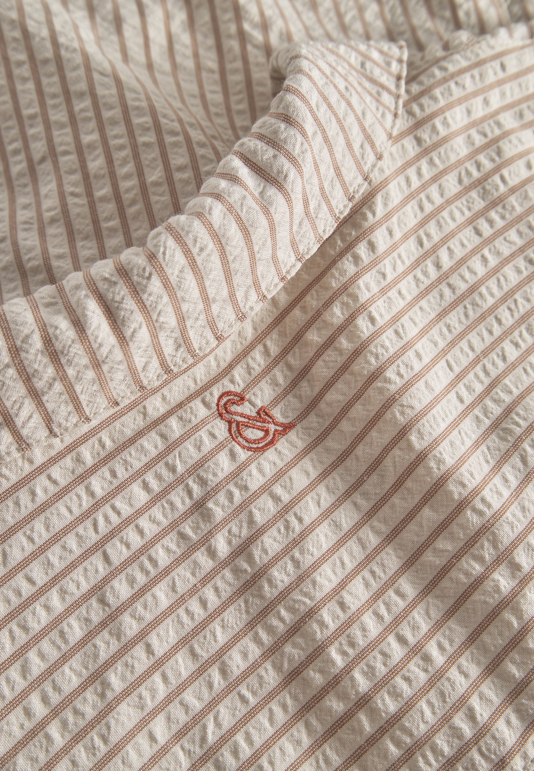 Shirt-Seersucker Striped in Sienna Stripes Hemden Colours and Sons   