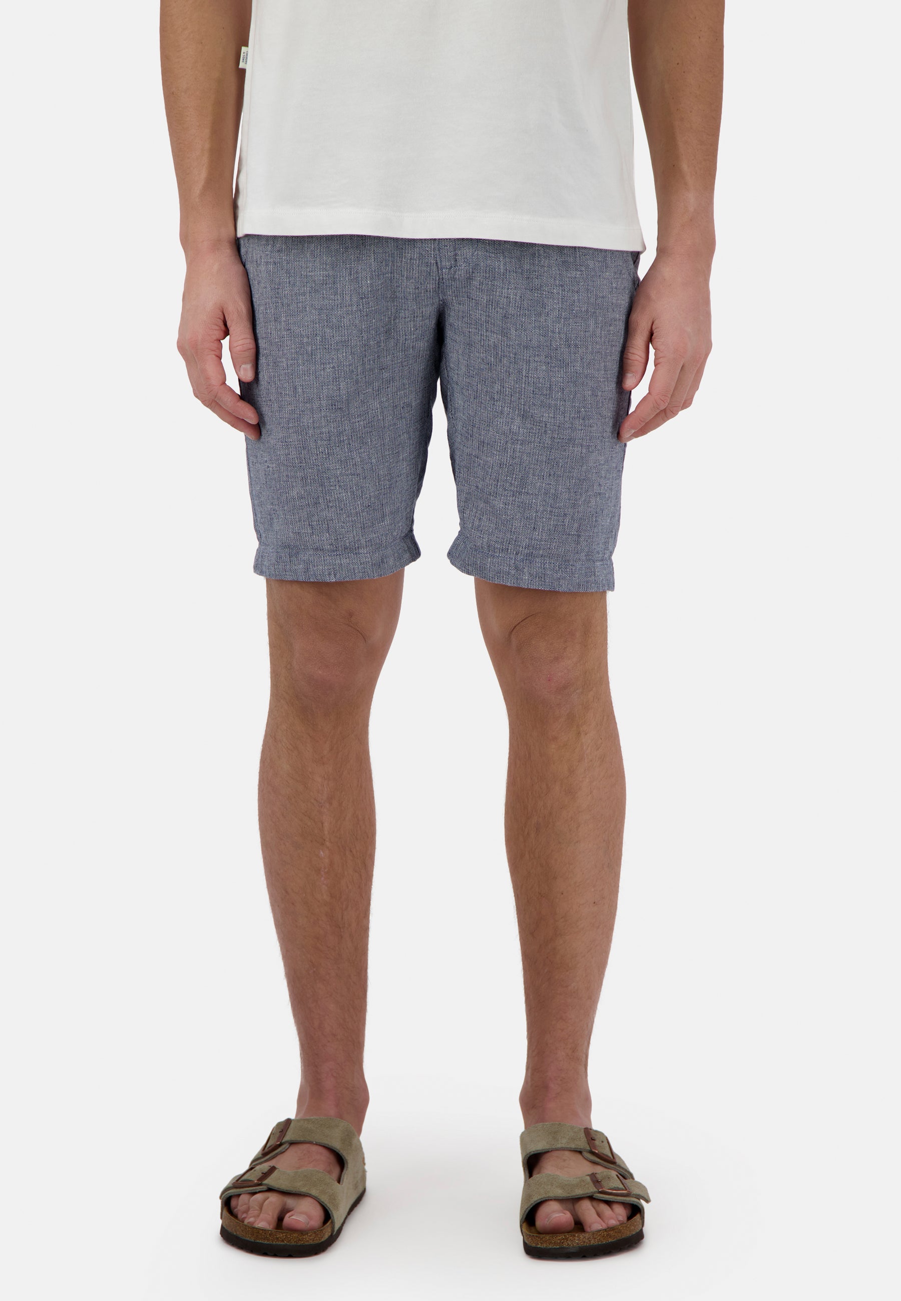 Shorts-Linen Blend Check in River Twill Shorts Colours and Sons   
