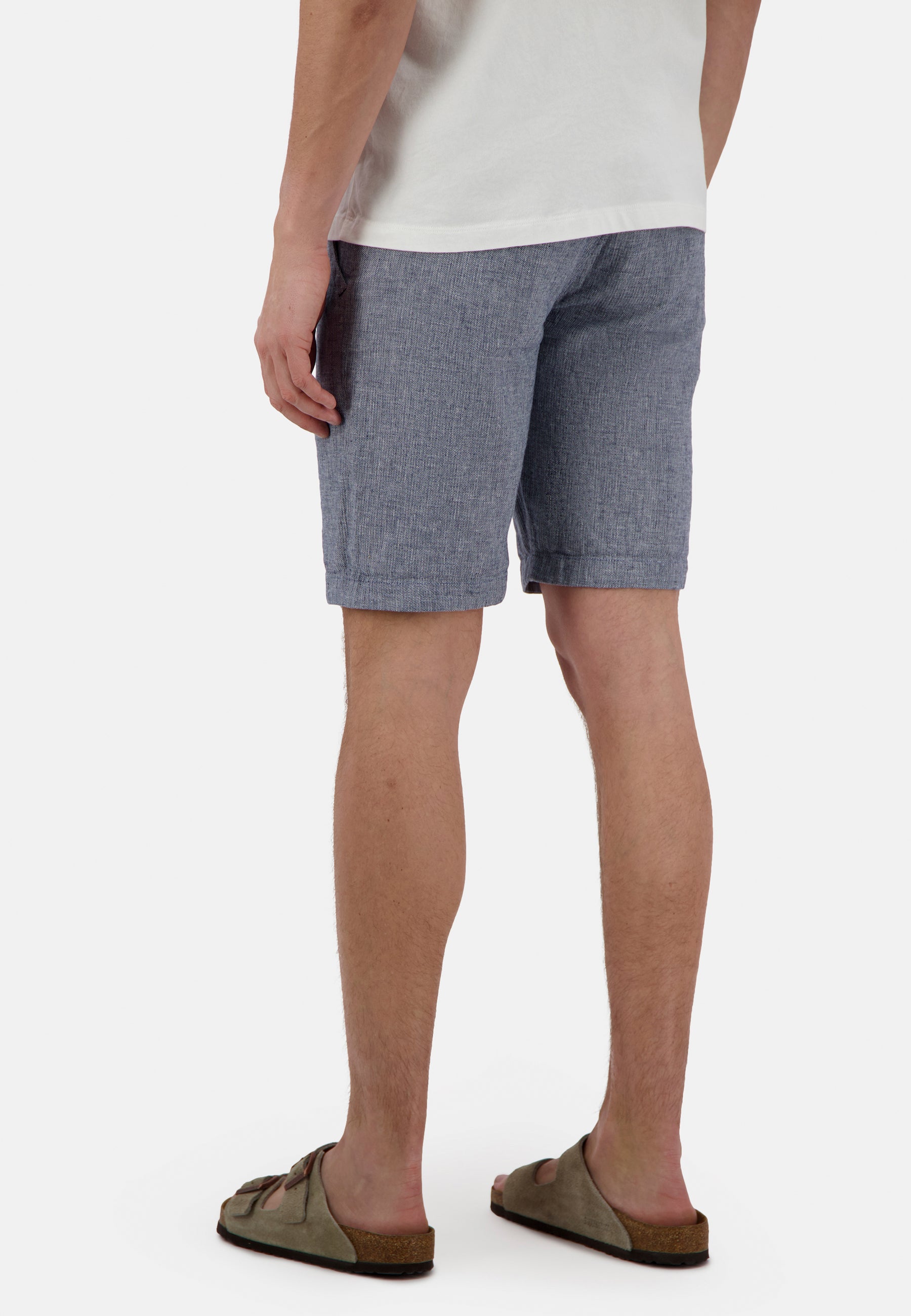 Shorts-Linen Blend Check in River Twill Shorts Colours and Sons   